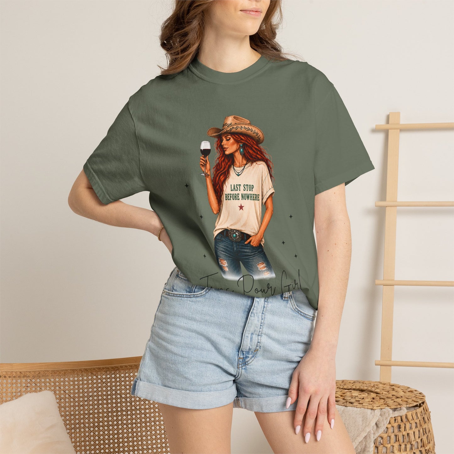 The Redhead | Texas Pour Girl Everyday Girls Tee | Western Wine Shirt Women