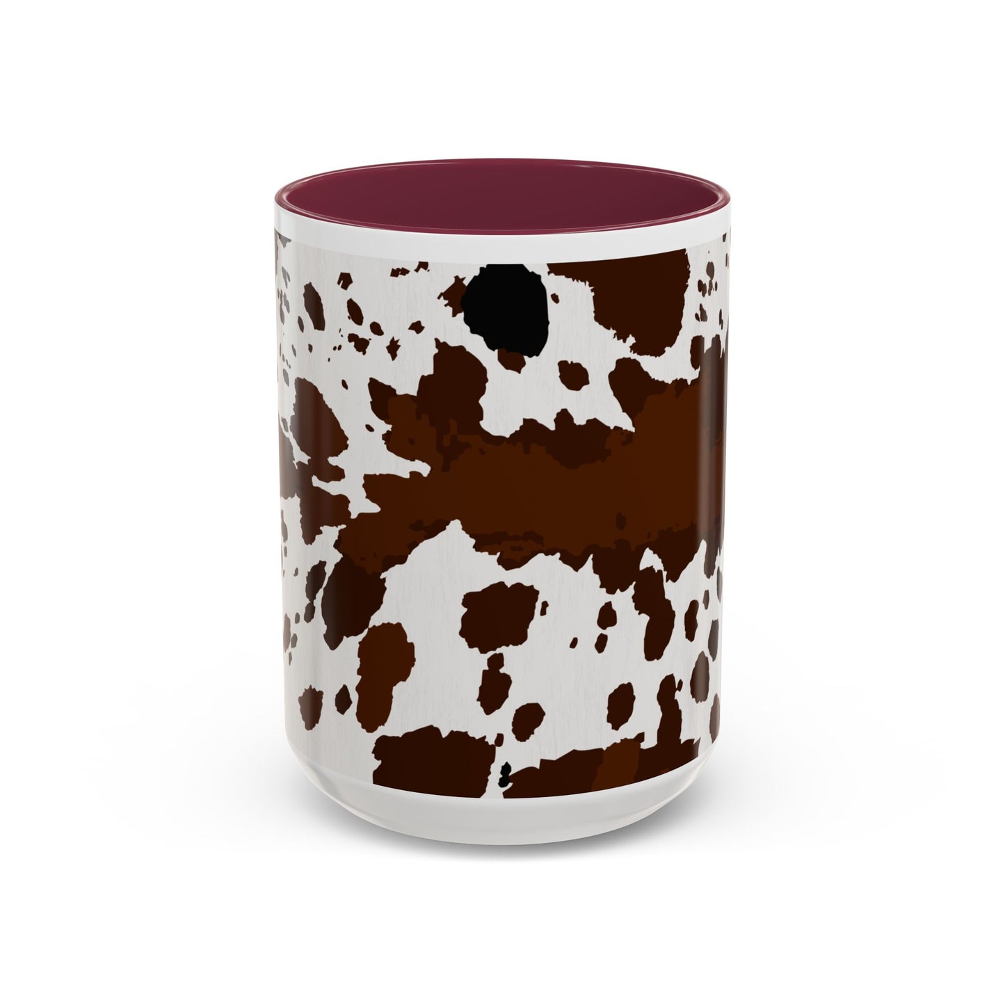 Cow Print Coffee Mug — Brown Cowhide Pattern Ceramic Mug (11oz & 15oz)