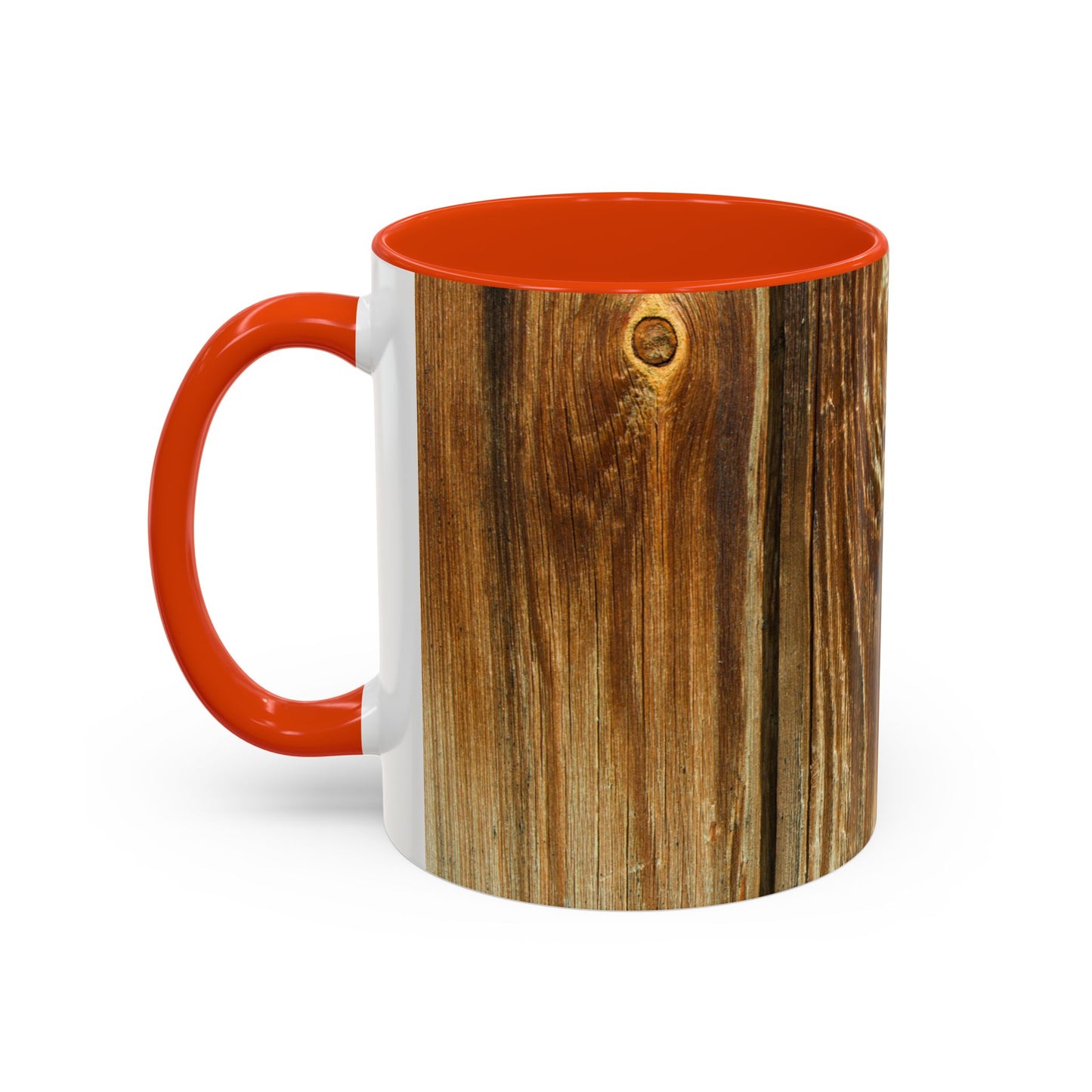 Rustic Wood Grain Coffee Mug — Cozy Cabin 11oz & 15oz (Room for Cream)
