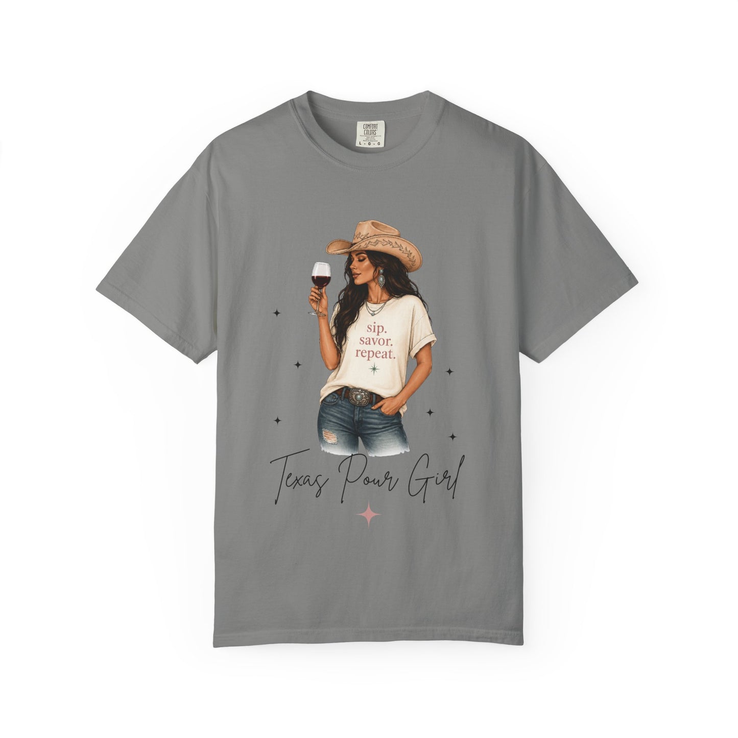 The Brunette | Texas Pour Girl Everyday Girls Tee | Western Wine Shirt Women