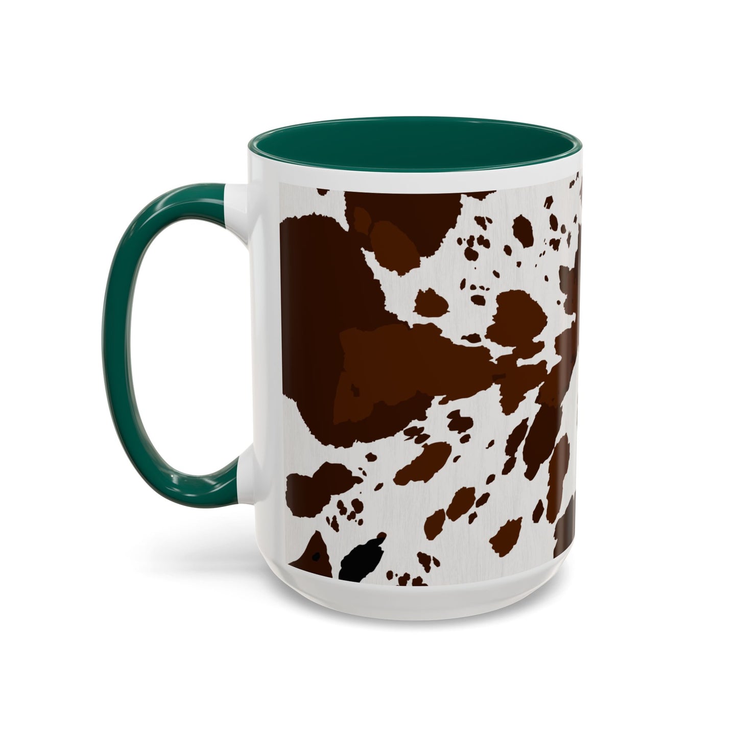 Cow Print Coffee Mug — Brown Cowhide Pattern Ceramic Mug (11oz & 15oz)