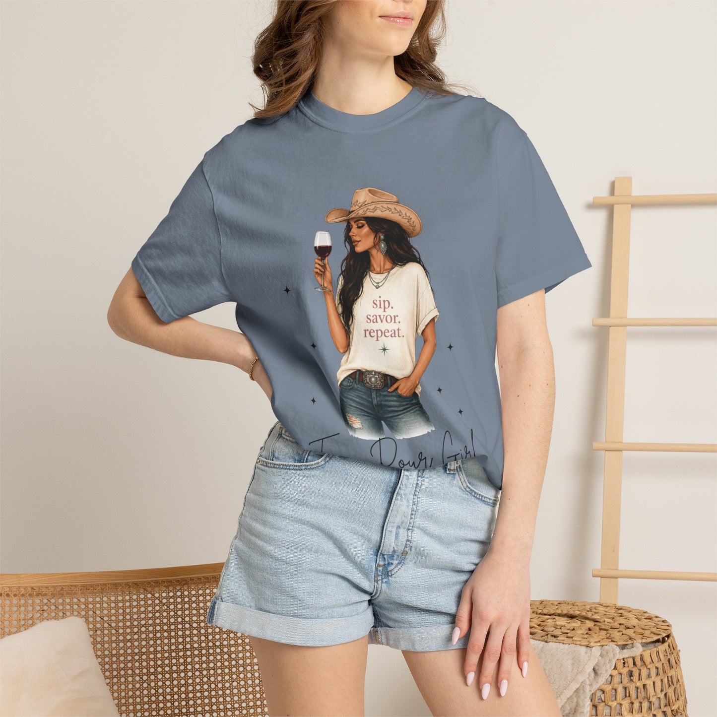 The Brunette | Texas Pour Girl Everyday Girls Tee | Western Wine Shirt Women