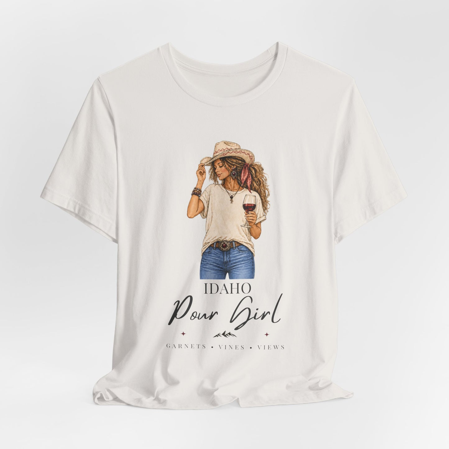 Idaho Pour Girl Tee | Wine Lover Cowgirl Graphic T-Shirt