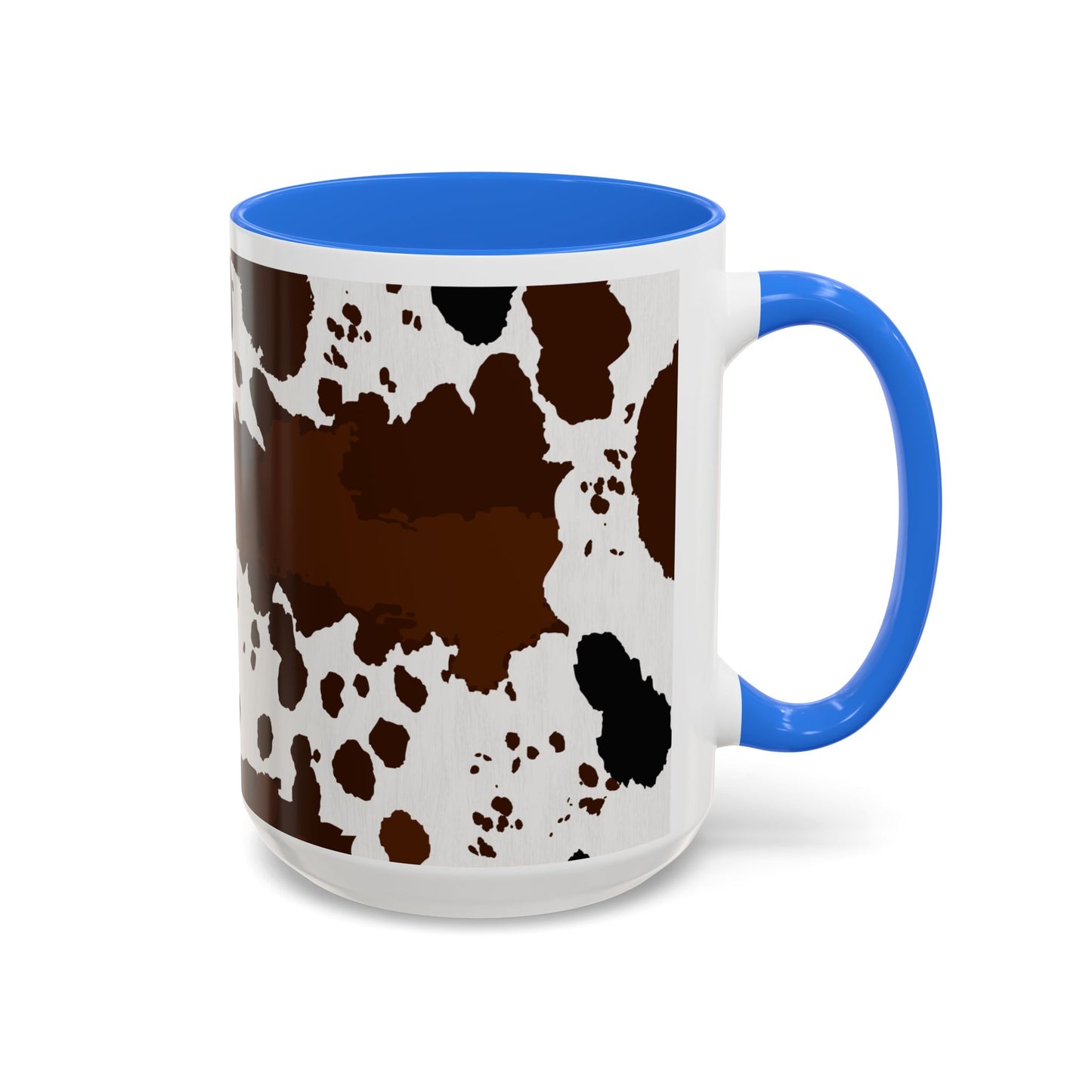 Cow Print Coffee Mug — Brown Cowhide Pattern Ceramic Mug (11oz & 15oz)