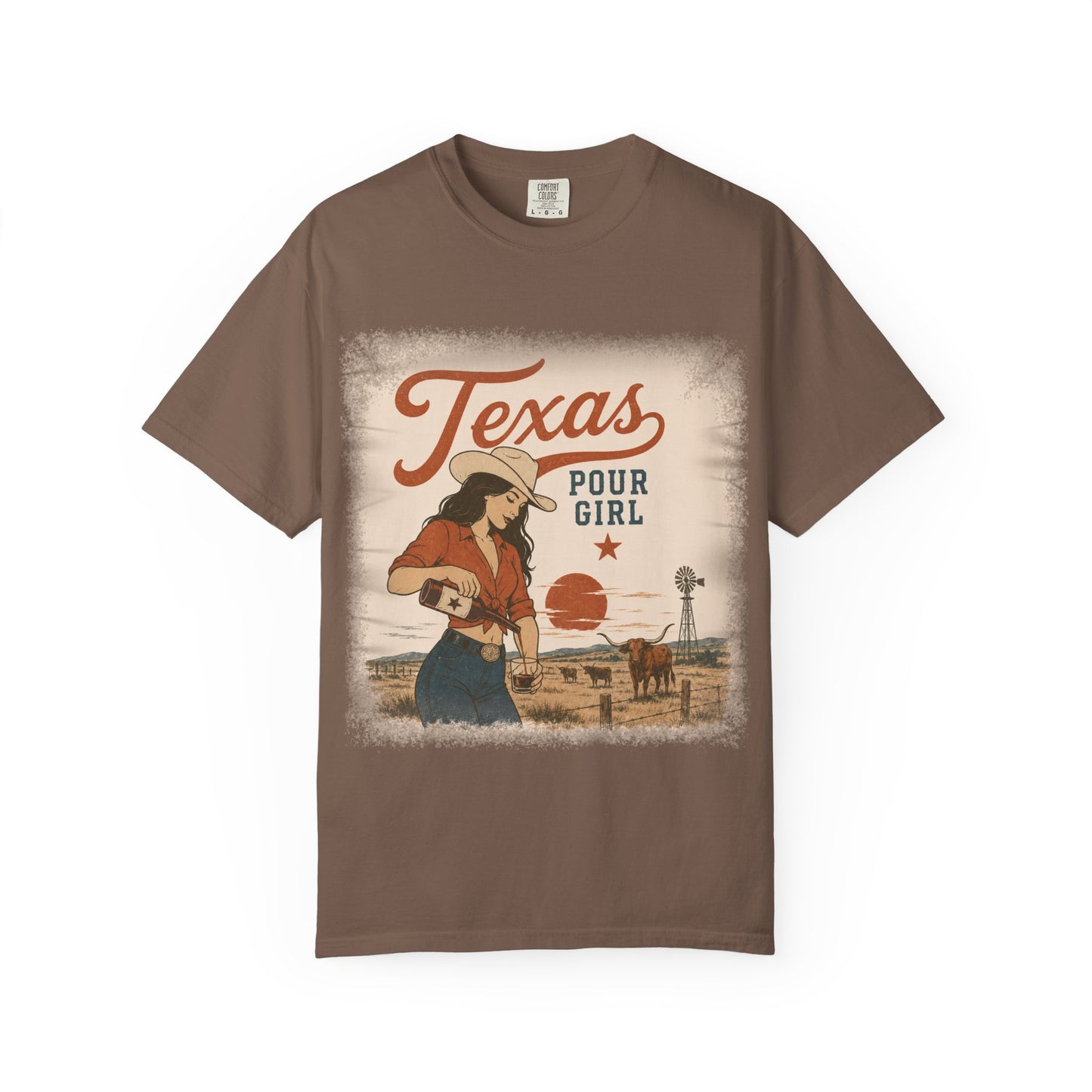 Texas Pour Girl T-Shirt — Retro Cowgirl Graphic Tee