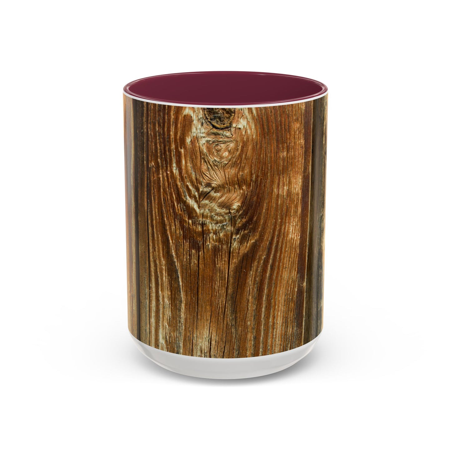 Rustic Wood Grain Coffee Mug — Cozy Cabin 11oz & 15oz (Room for Cream)