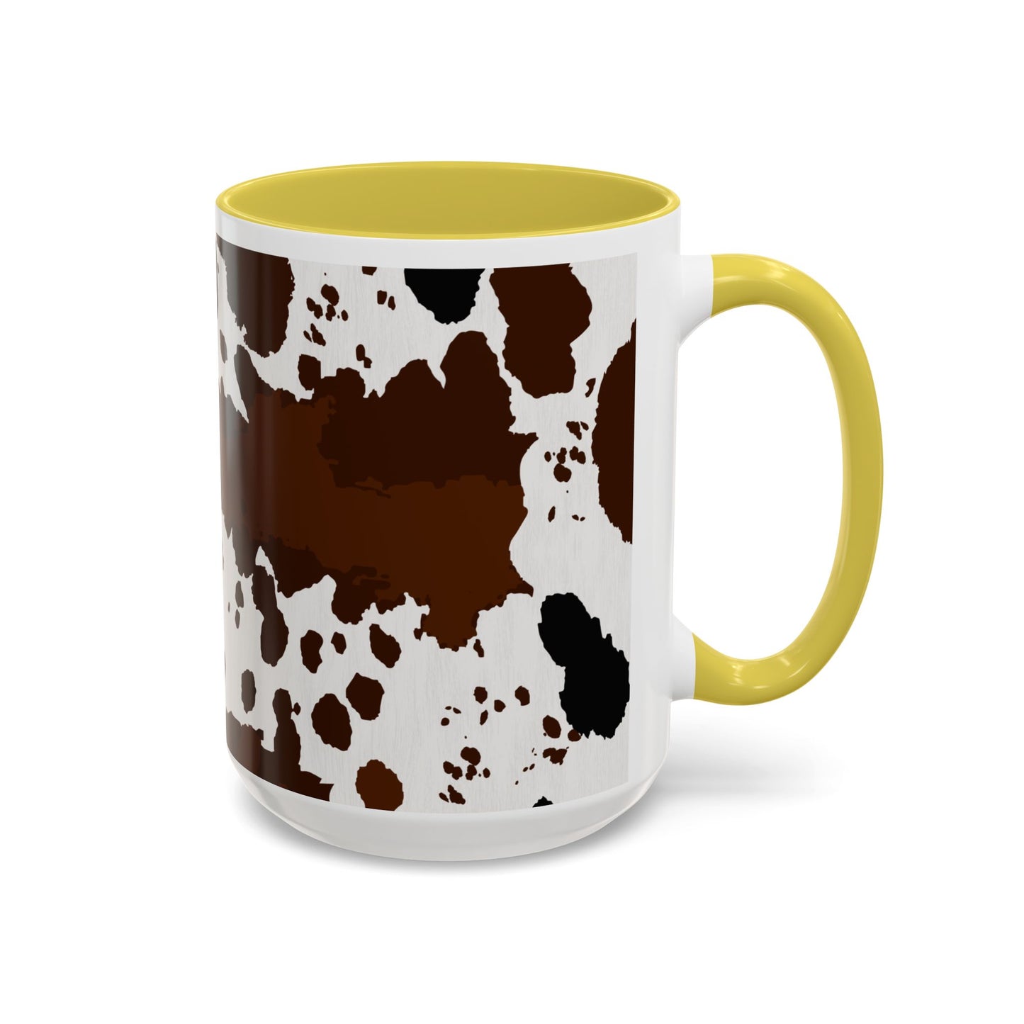 Cow Print Coffee Mug — Brown Cowhide Pattern Ceramic Mug (11oz & 15oz)