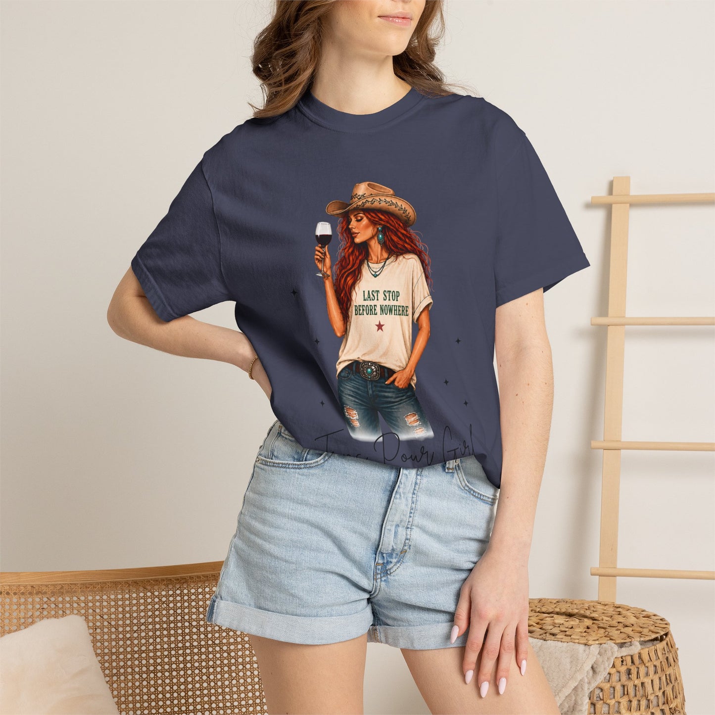 The Redhead | Texas Pour Girl Everyday Girls Tee | Western Wine Shirt Women