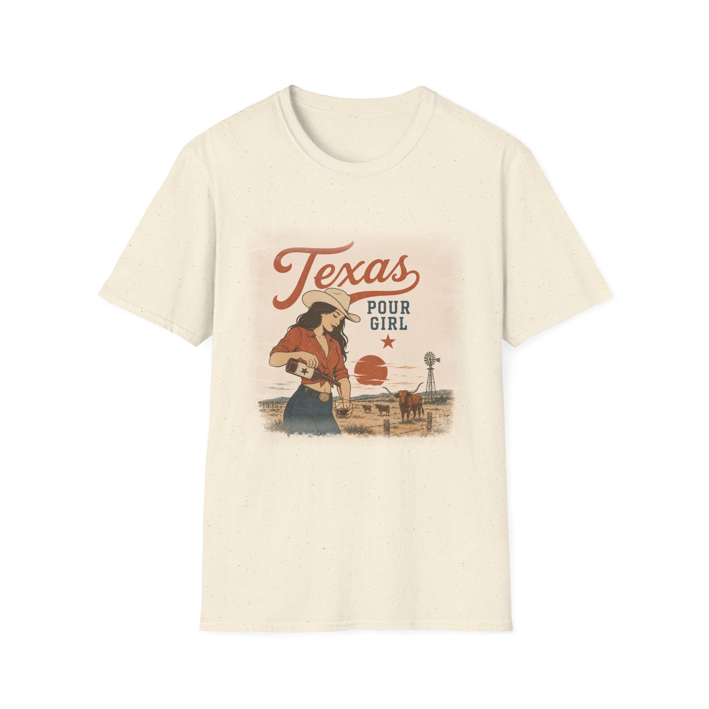 Texas Pour Girl T-Shirt — Vintage Cowgirl Wine Lover Tee