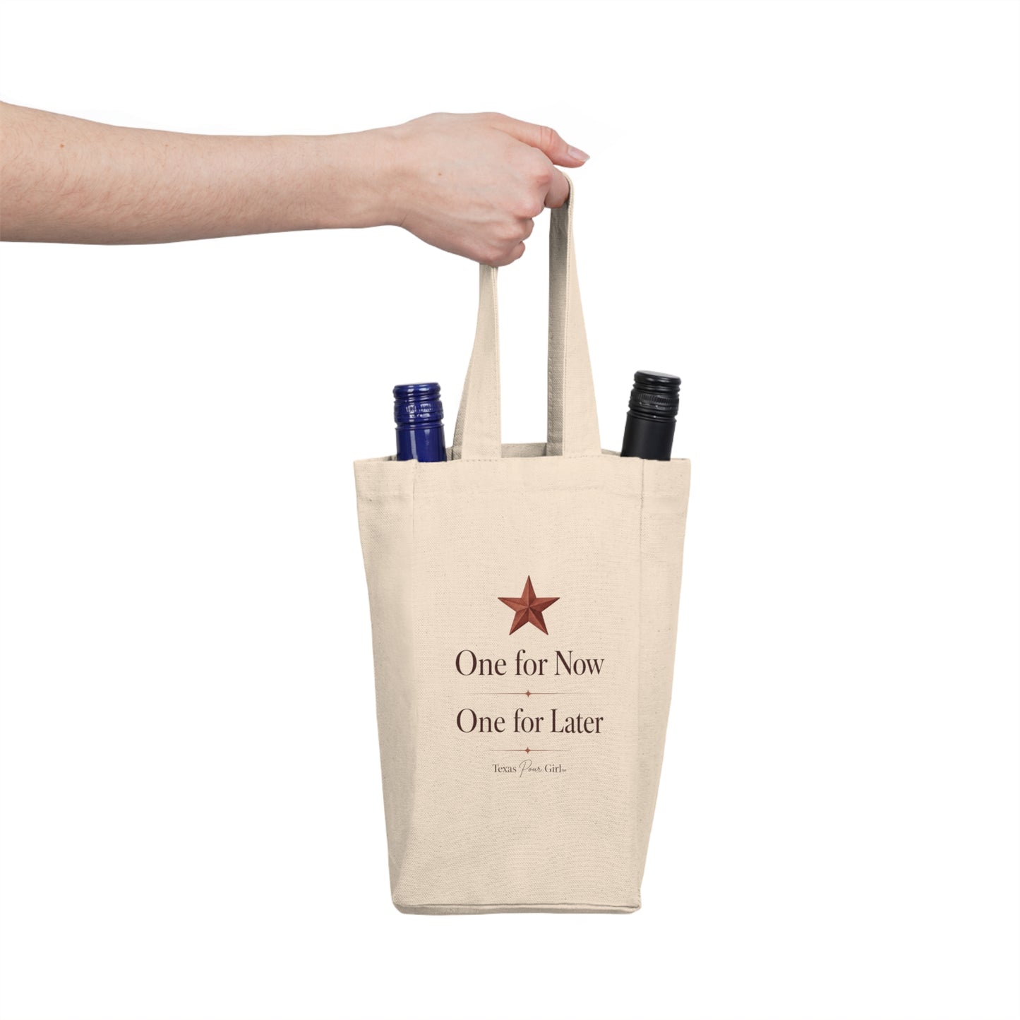 Texas Wine Tote Bag | 2-Bottle Wine Carrier | Hill Country Gift for Wine Lovers