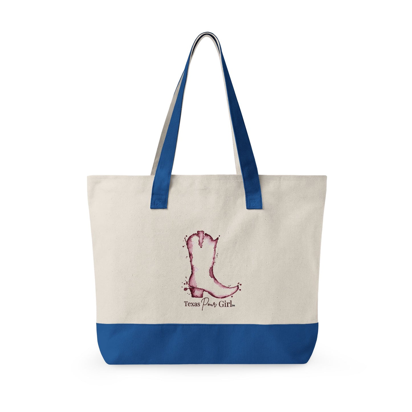 Canvas Tote Bag — Wine Splash 'My Wine Has a Texas Accent' Zippered Tote