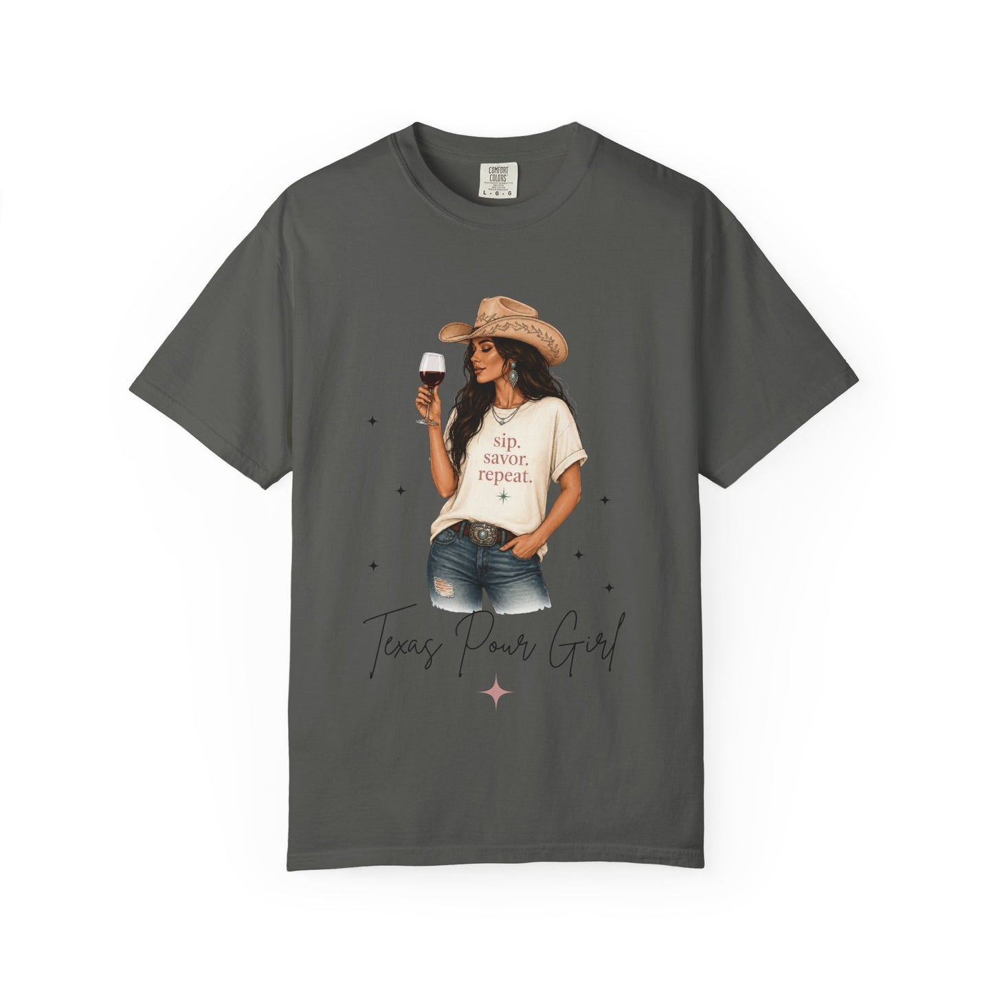 The Brunette | Texas Pour Girl Everyday Girls Tee | Western Wine Shirt Women