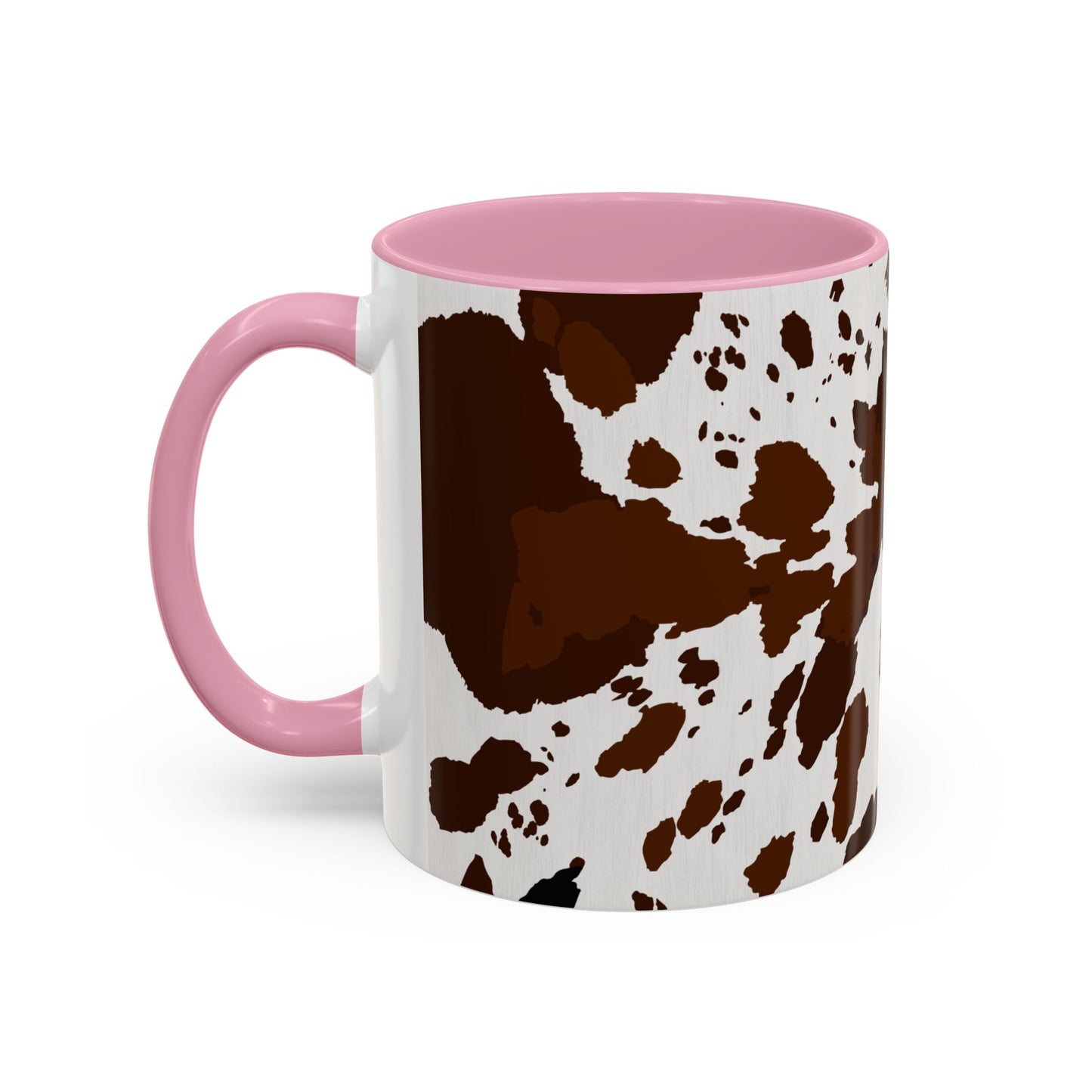 Cow Print Coffee Mug — Brown Cowhide Pattern Ceramic Mug (11oz & 15oz)