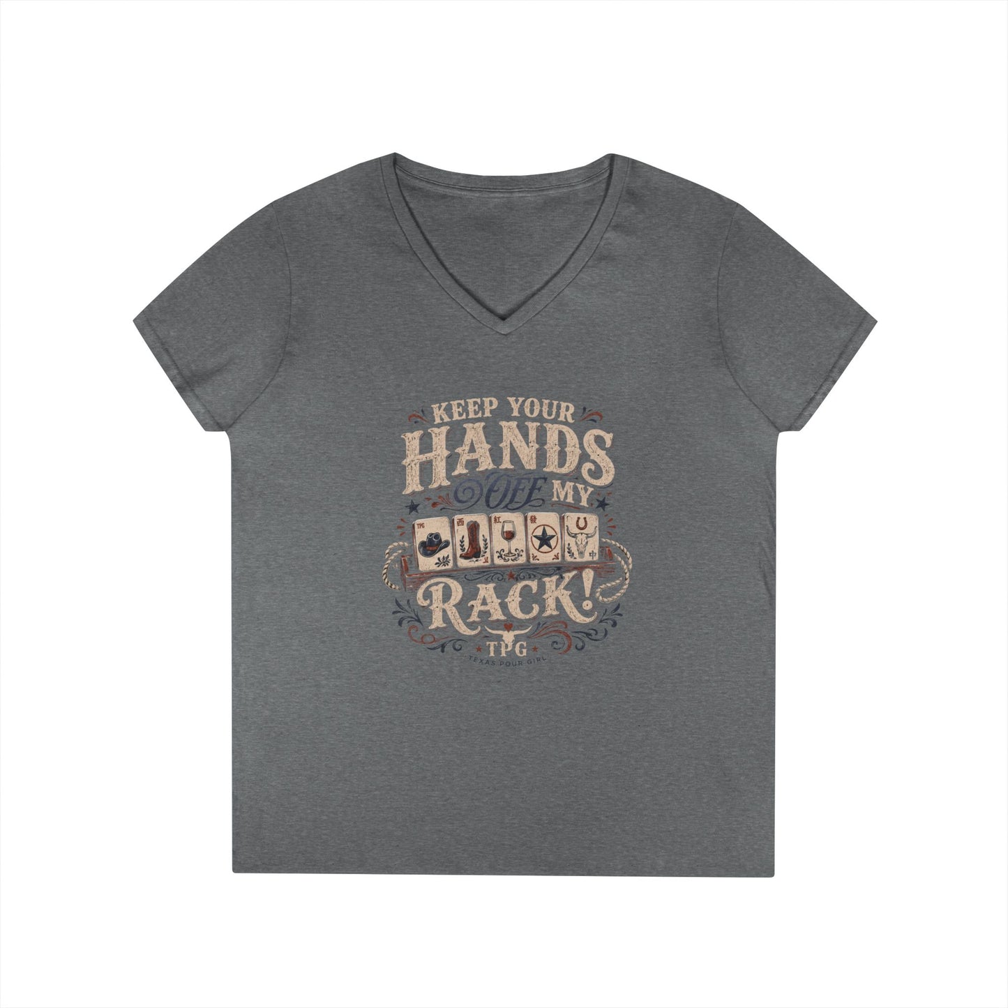 Keep Your Hands Off My Rack Ladies' V-Neck T-Shirt