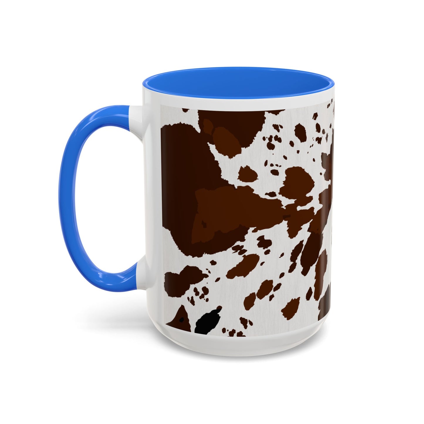 Cow Print Coffee Mug — Brown Cowhide Pattern Ceramic Mug (11oz & 15oz)