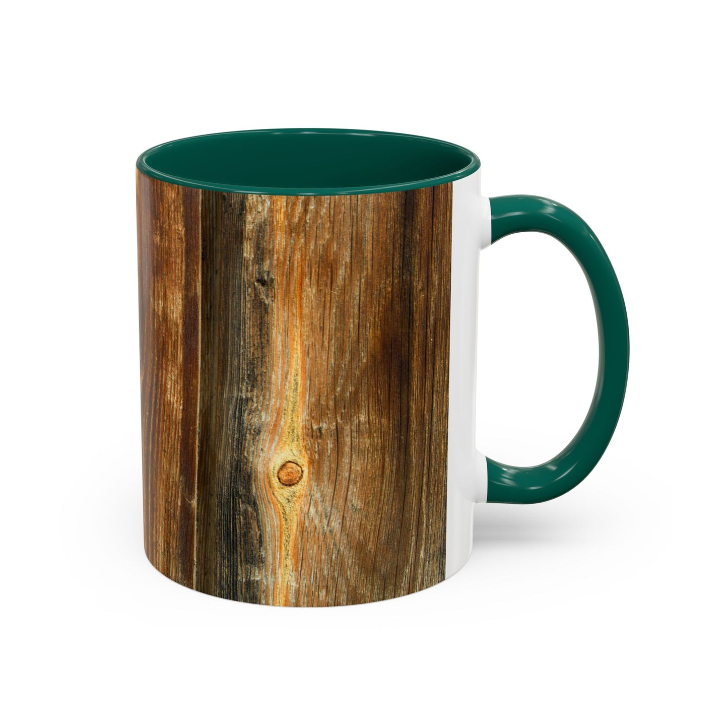 Rustic Wood Grain Coffee Mug — Cozy Cabin 11oz & 15oz (Room for Cream)