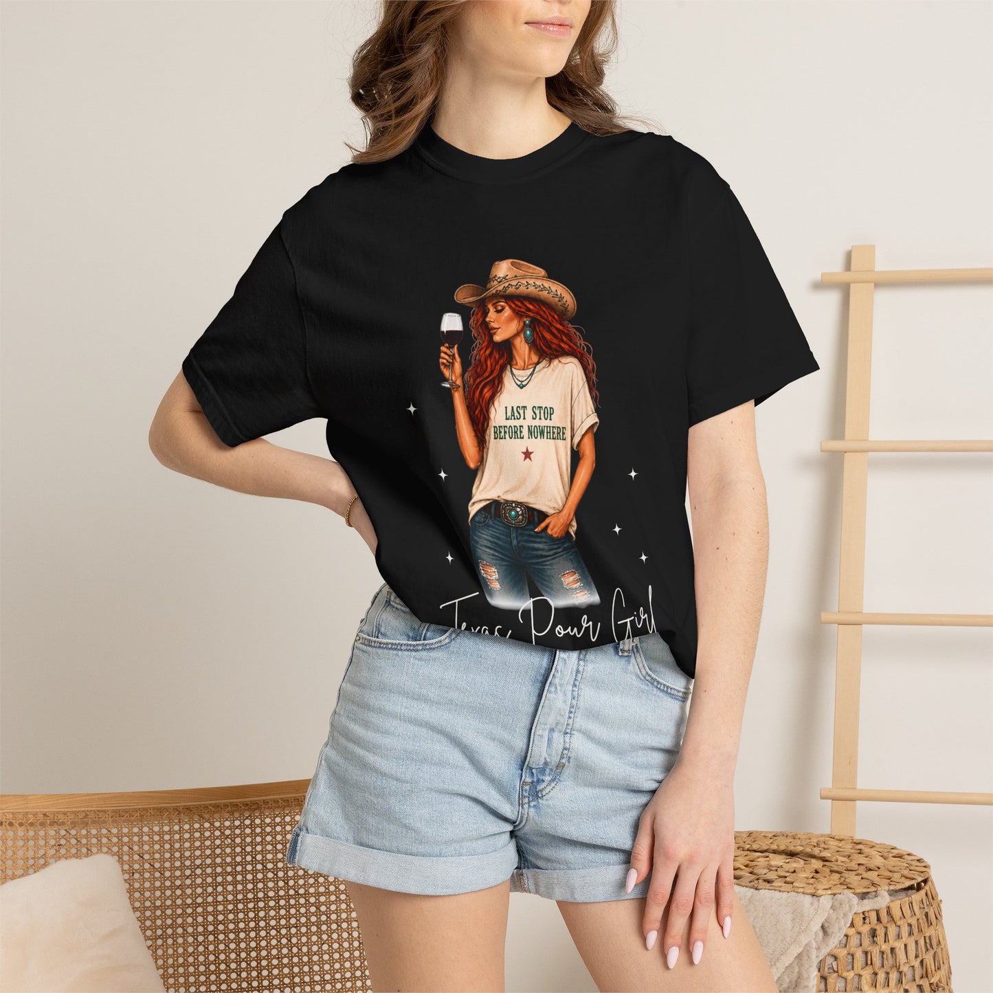 The Redhead | Texas Pour Girl Everyday Girls Tee | Western Wine Shirt Women