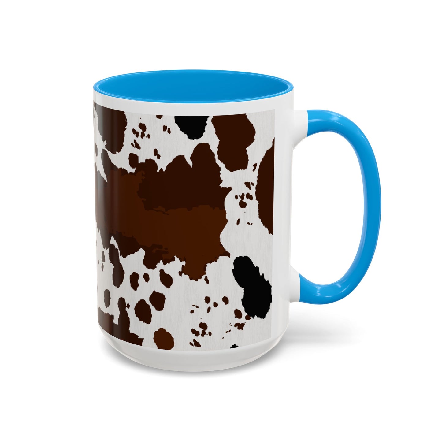 Cow Print Coffee Mug — Brown Cowhide Pattern Ceramic Mug (11oz & 15oz)