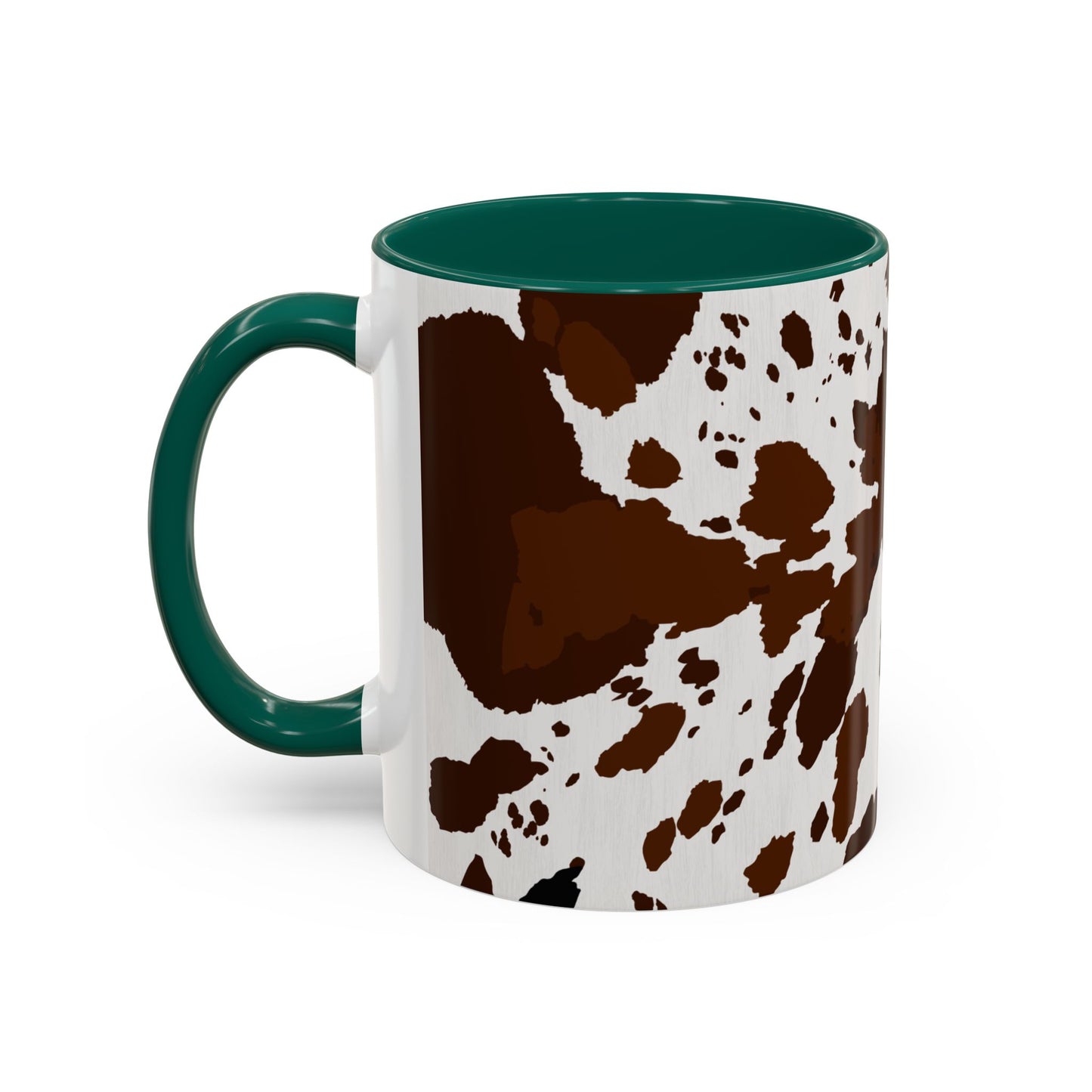 Cow Print Coffee Mug — Brown Cowhide Pattern Ceramic Mug (11oz & 15oz)