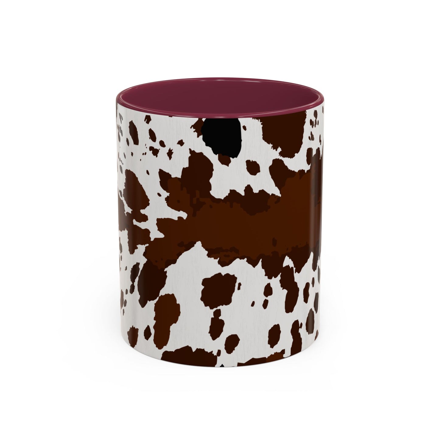Cow Print Coffee Mug — Brown Cowhide Pattern Ceramic Mug (11oz & 15oz)