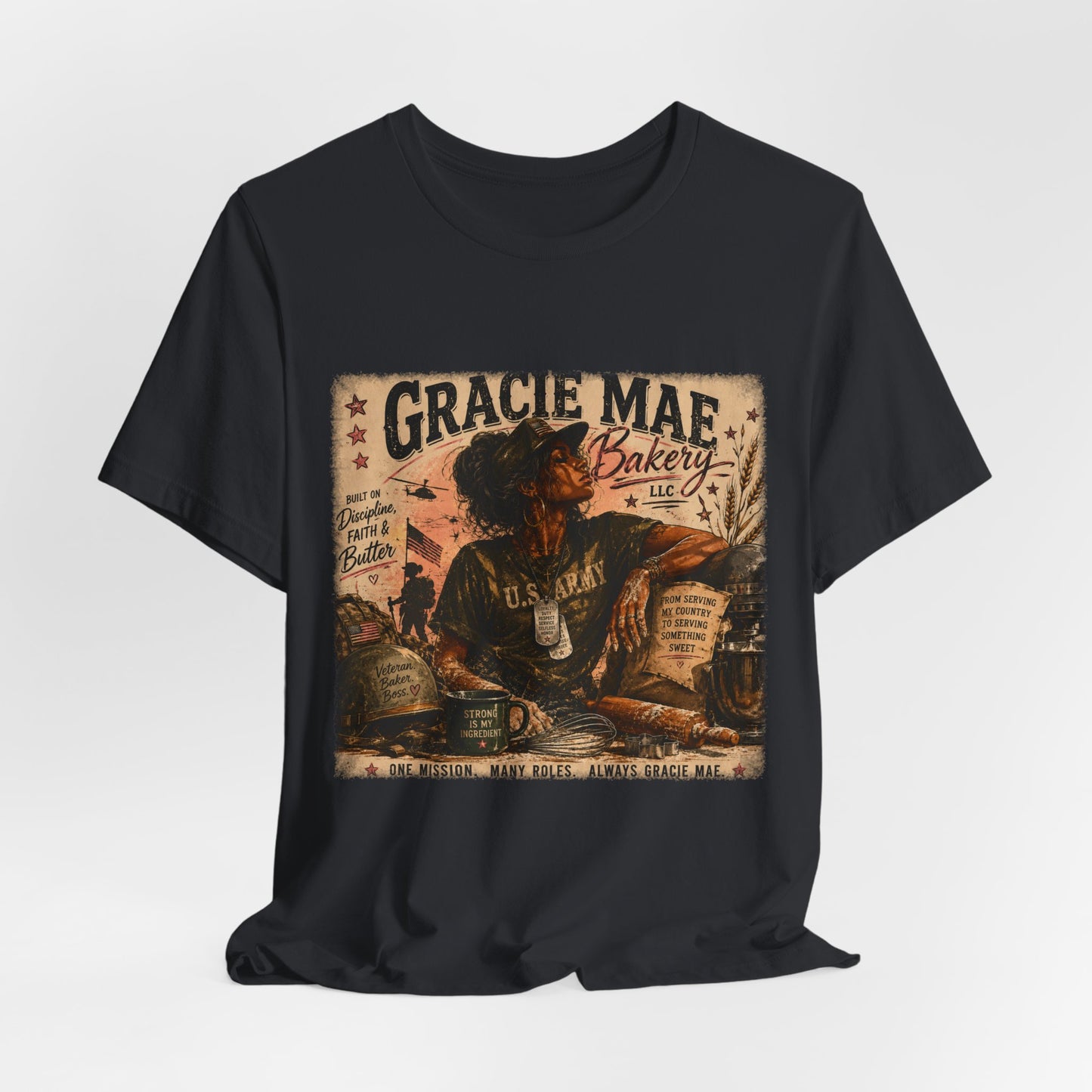 Gracie Mae Bakery Retro Graphic Tee | Stressed Tired Professional Girl