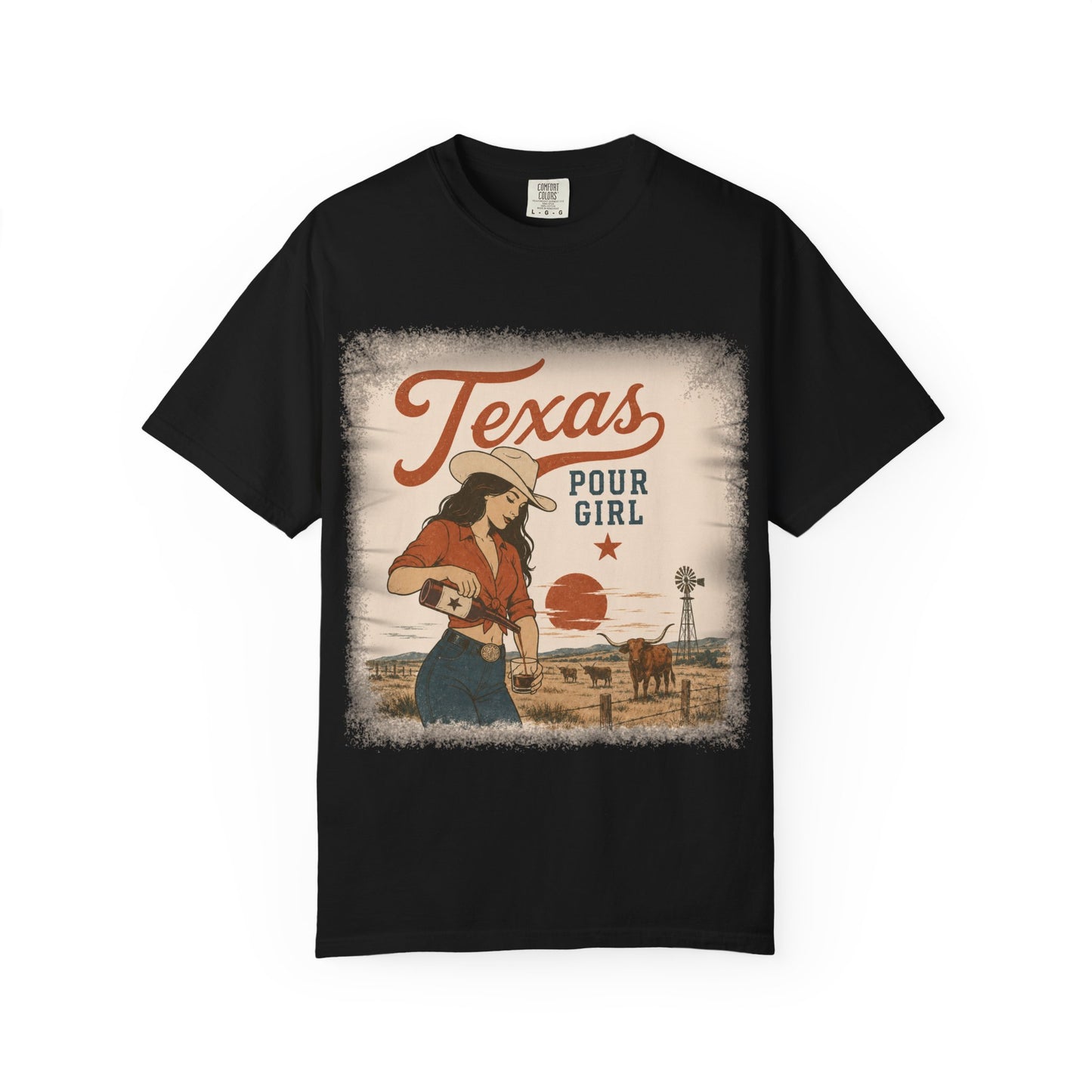 Texas Pour Girl T-Shirt — Retro Cowgirl Graphic Tee