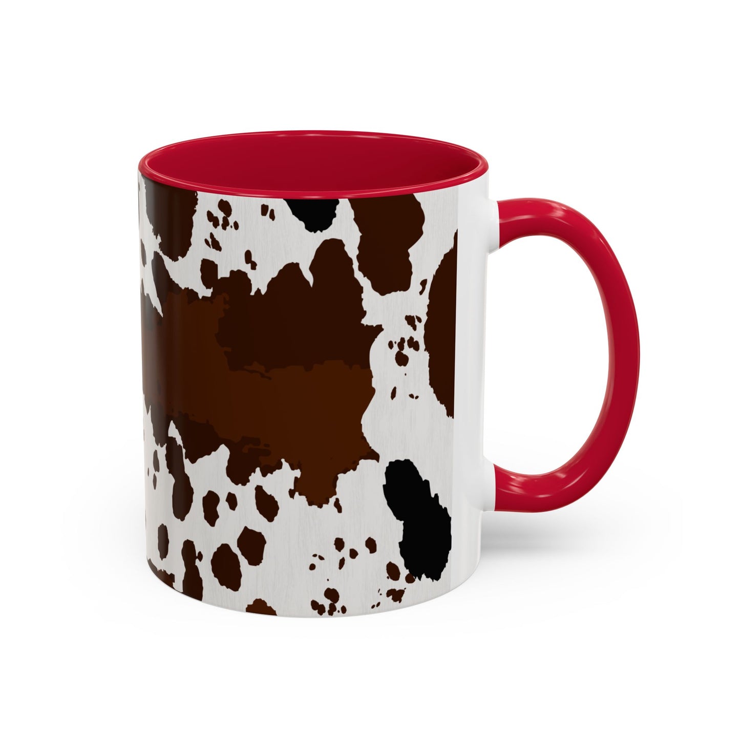 Cow Print Coffee Mug — Brown Cowhide Pattern Ceramic Mug (11oz & 15oz)