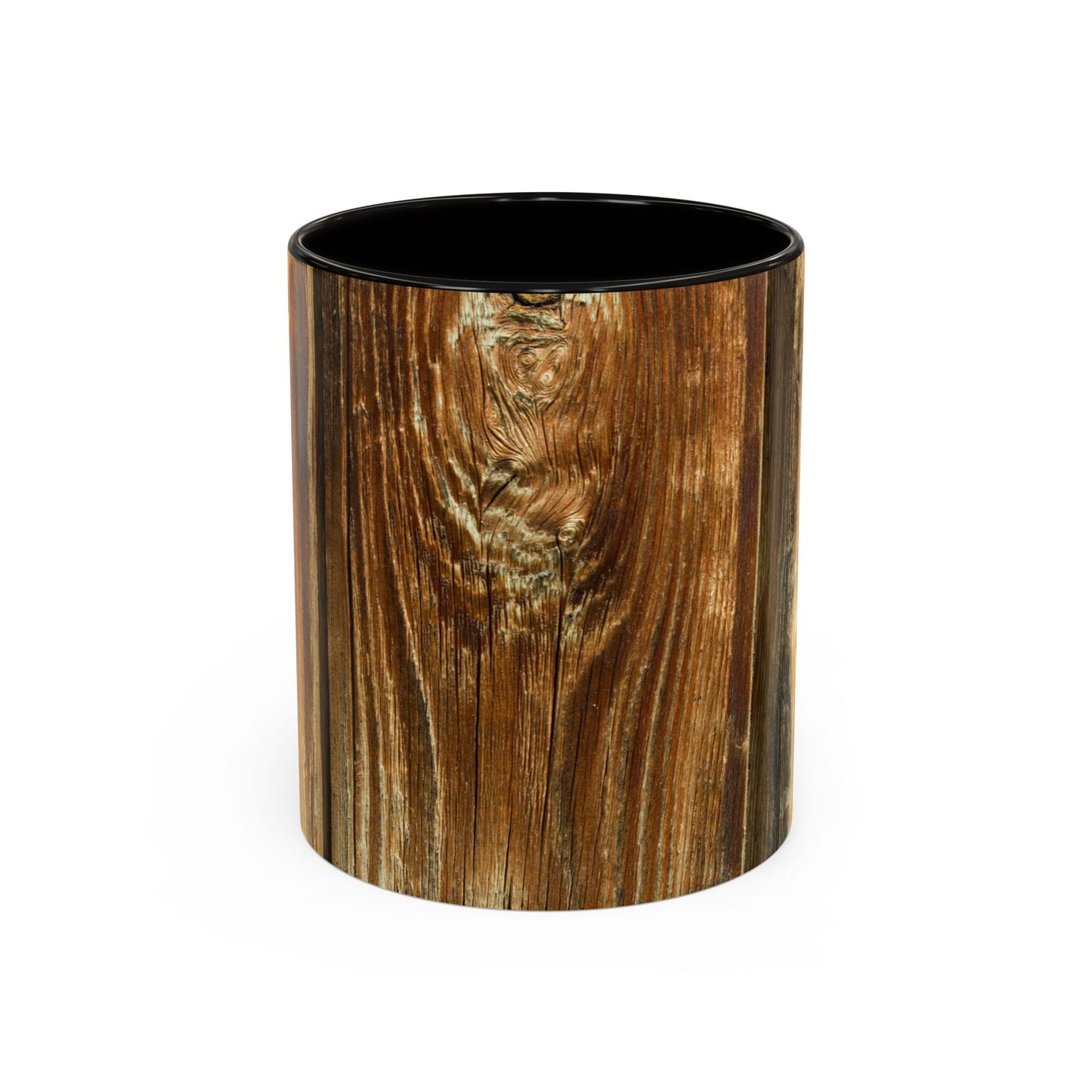 Rustic Wood Grain Coffee Mug — Cozy Cabin 11oz & 15oz (Room for Cream)