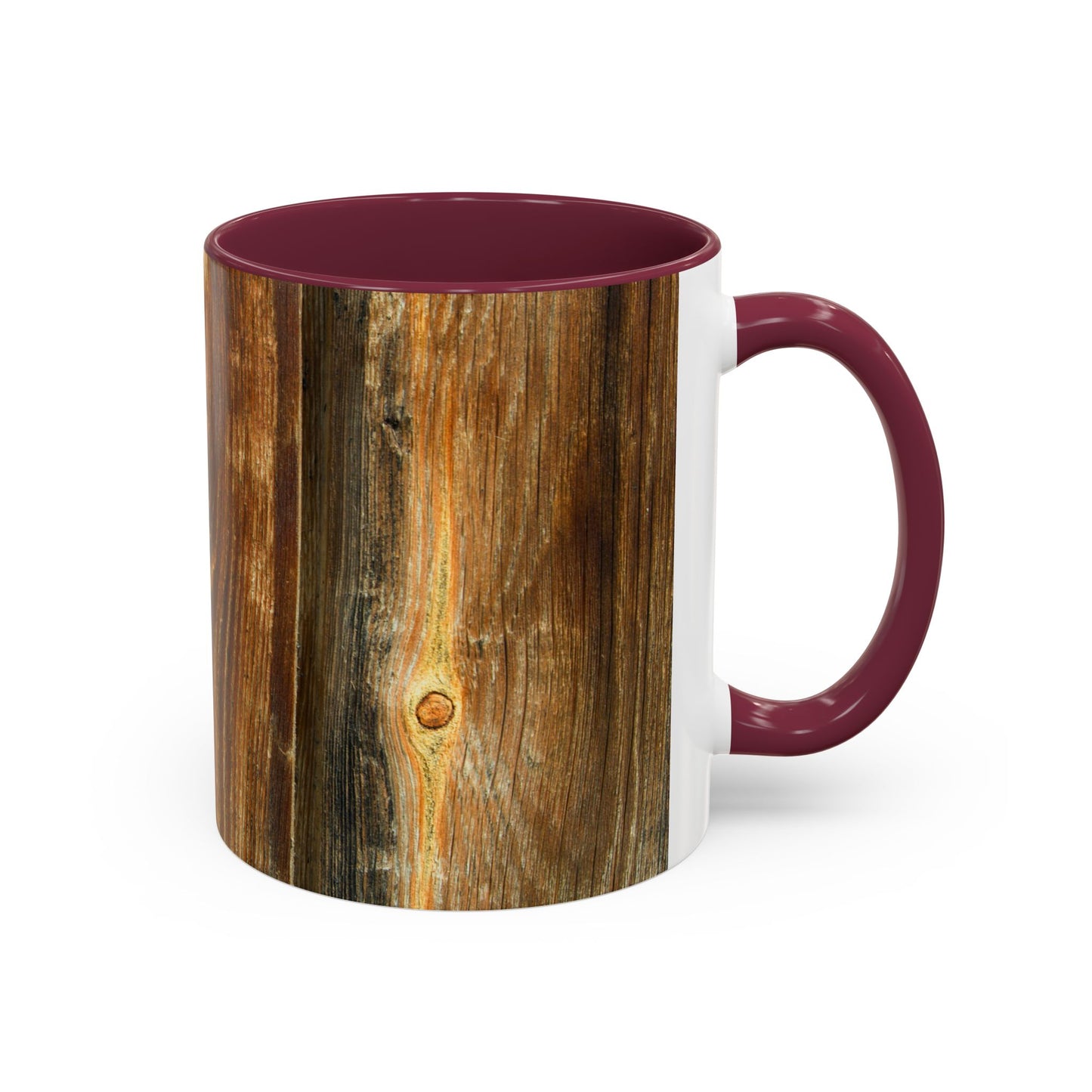 Rustic Wood Grain Coffee Mug — Cozy Cabin 11oz & 15oz (Room for Cream)