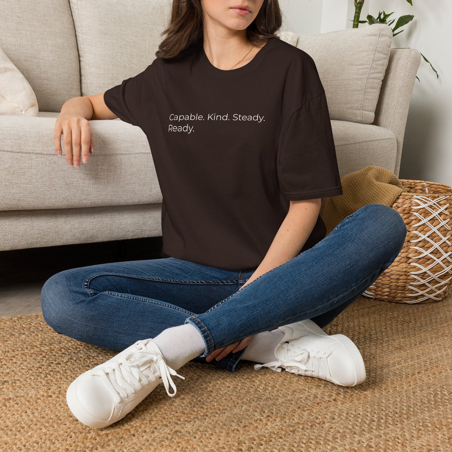 Capable. Kind. Steady. Ready. — Sweet Motivational T-Shirt for Parents Raising Sons