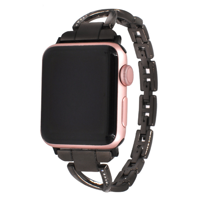 Chic X-link metal Apple Watch band that turns your everyday watch into a statement accessory.