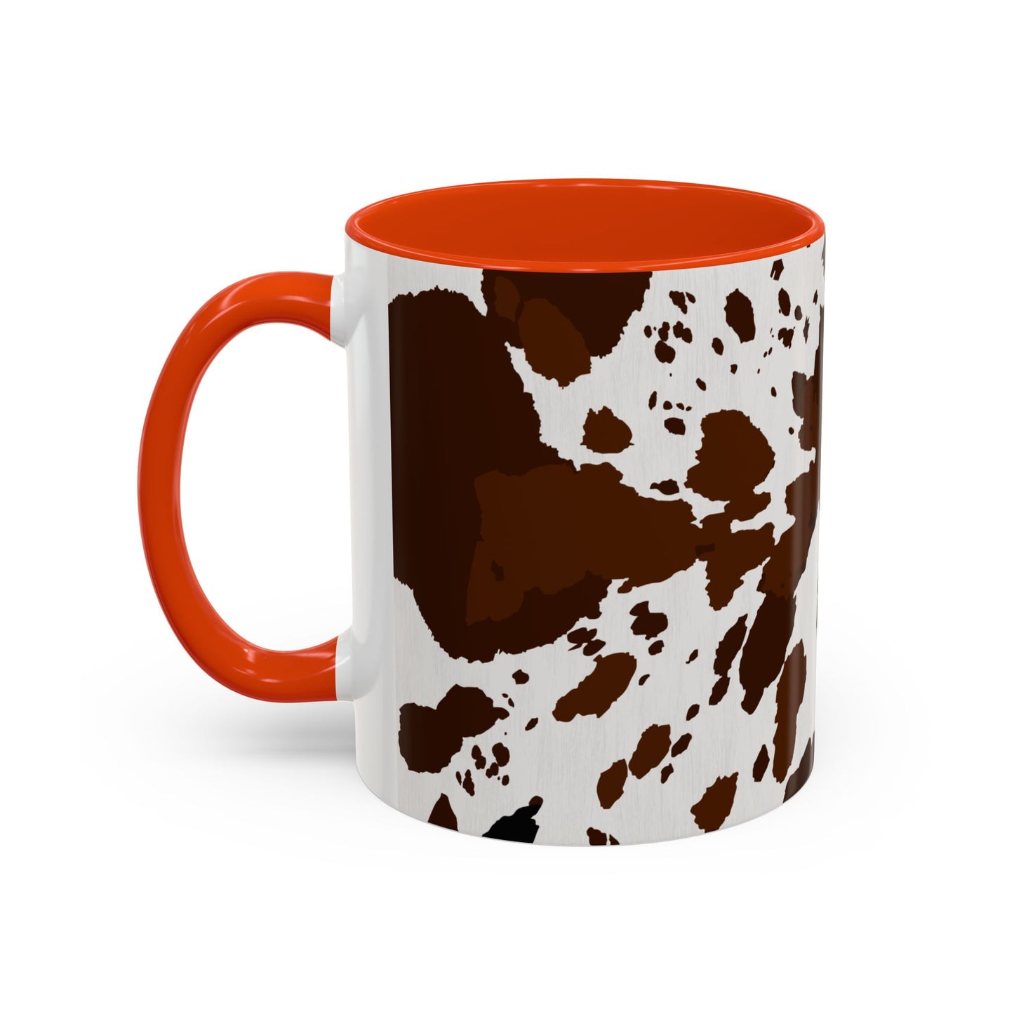 Cow Print Coffee Mug — Brown Cowhide Pattern Ceramic Mug (11oz & 15oz)