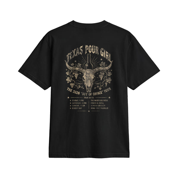 Western Skull Tee — “Texas Pour Girl” Vintage Cowgirl T-Shirt
