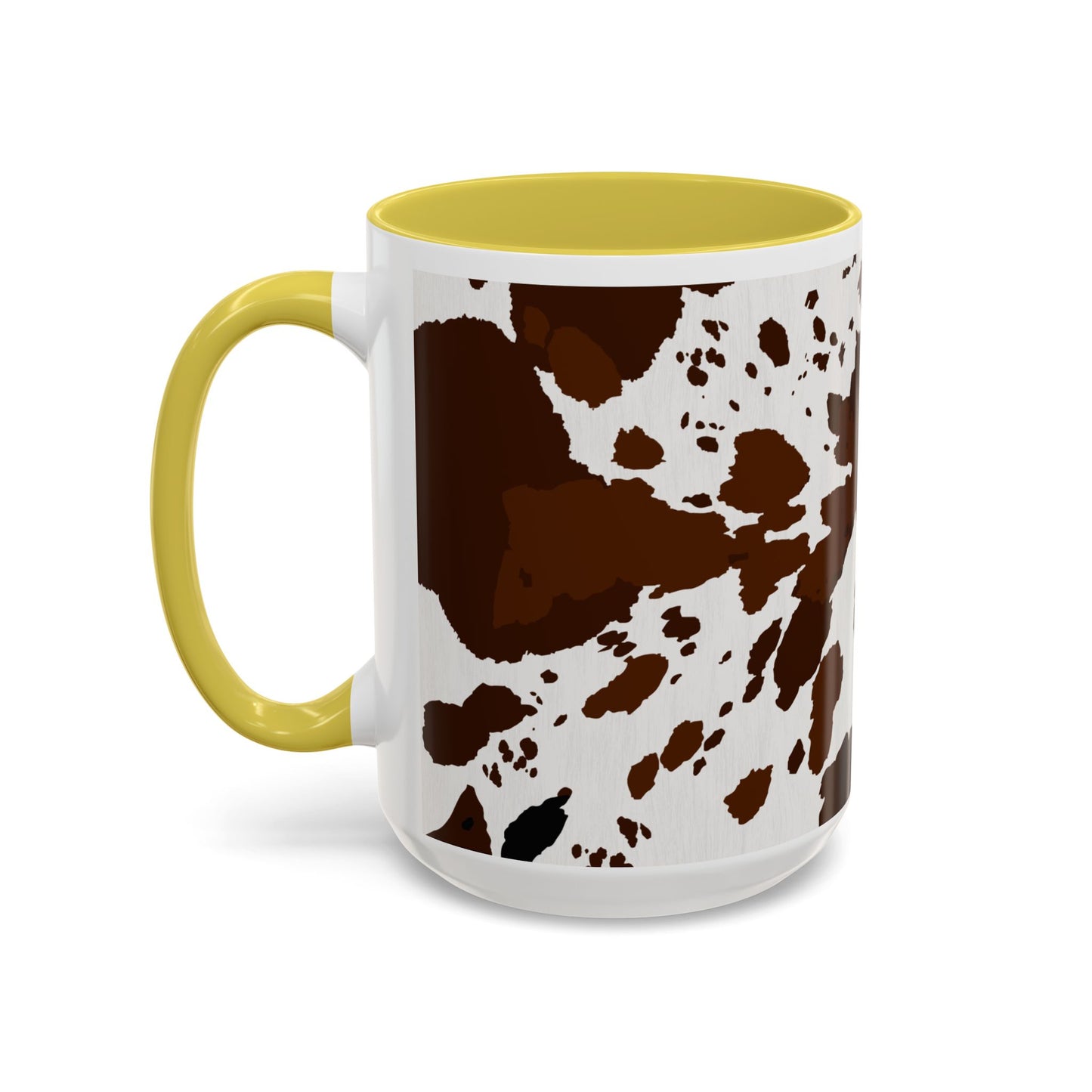 Cow Print Coffee Mug — Brown Cowhide Pattern Ceramic Mug (11oz & 15oz)