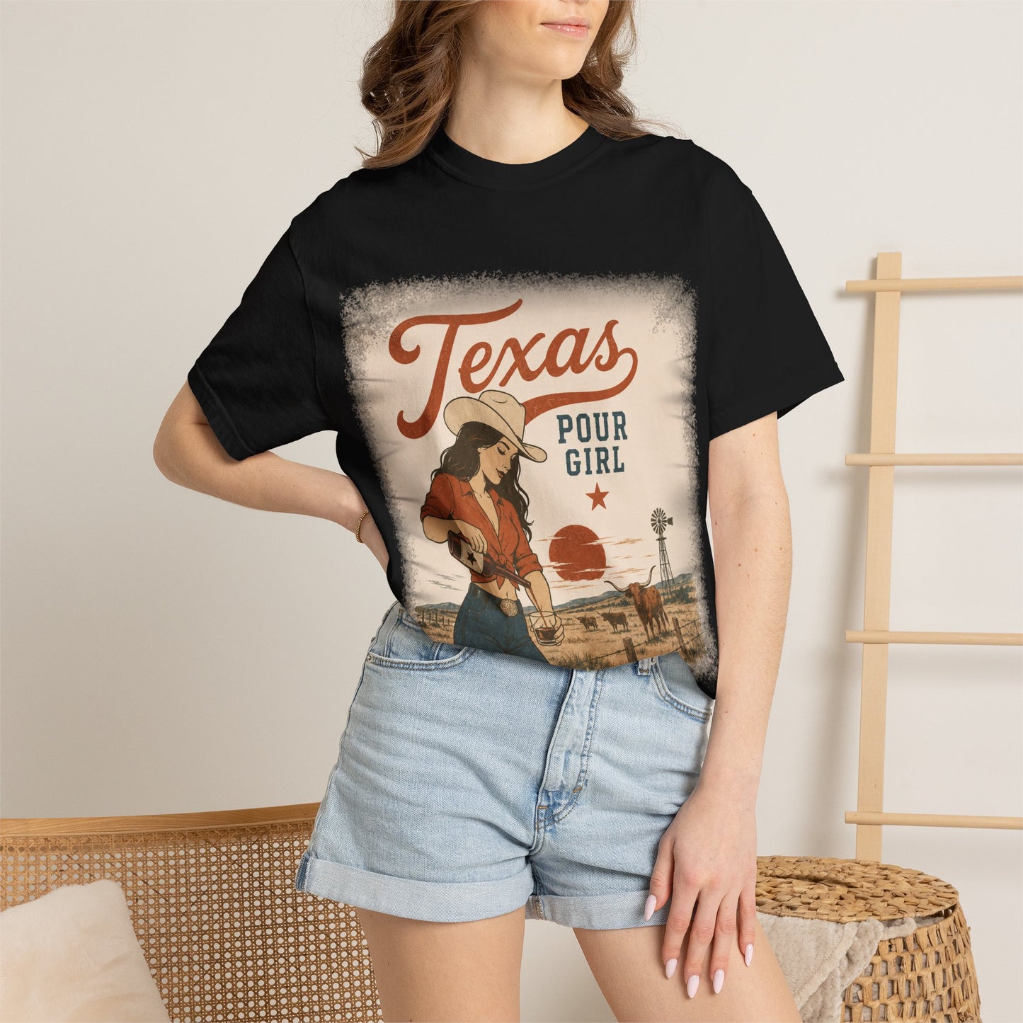 Texas Pour Girl T-Shirt — Retro Cowgirl Graphic Tee