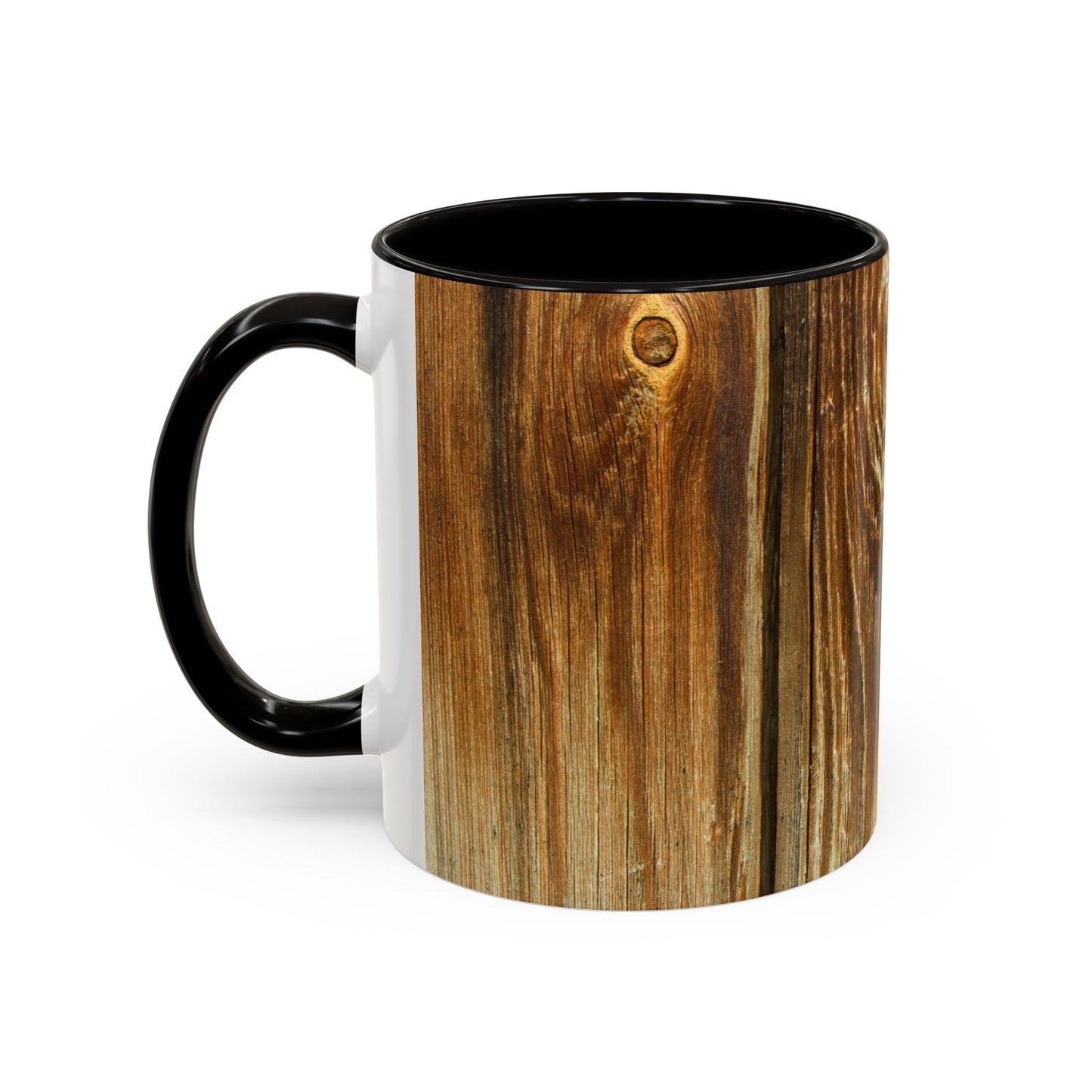 Rustic Wood Grain Coffee Mug — Cozy Cabin 11oz & 15oz (Room for Cream)