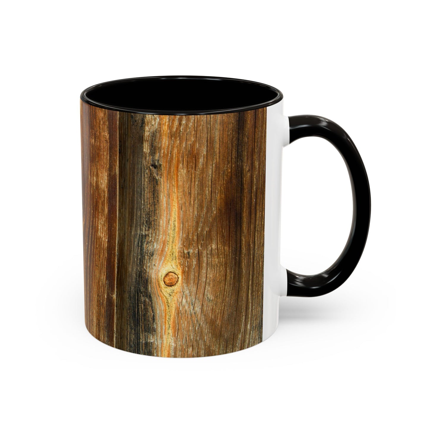 Rustic Wood Grain Coffee Mug — Cozy Cabin 11oz & 15oz (Room for Cream)