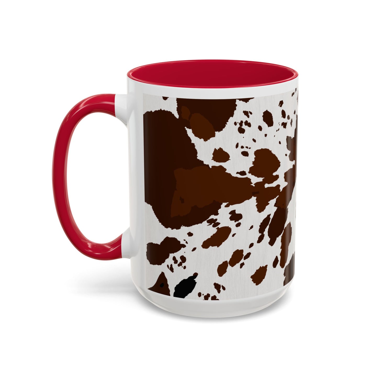 Cow Print Coffee Mug — Brown Cowhide Pattern Ceramic Mug (11oz & 15oz)