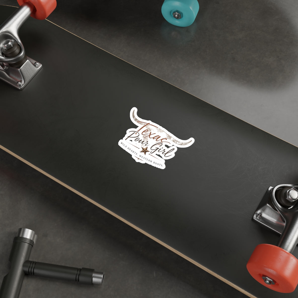 Wild Hearts, Western Roots — Longhorn Die-Cut Sticker