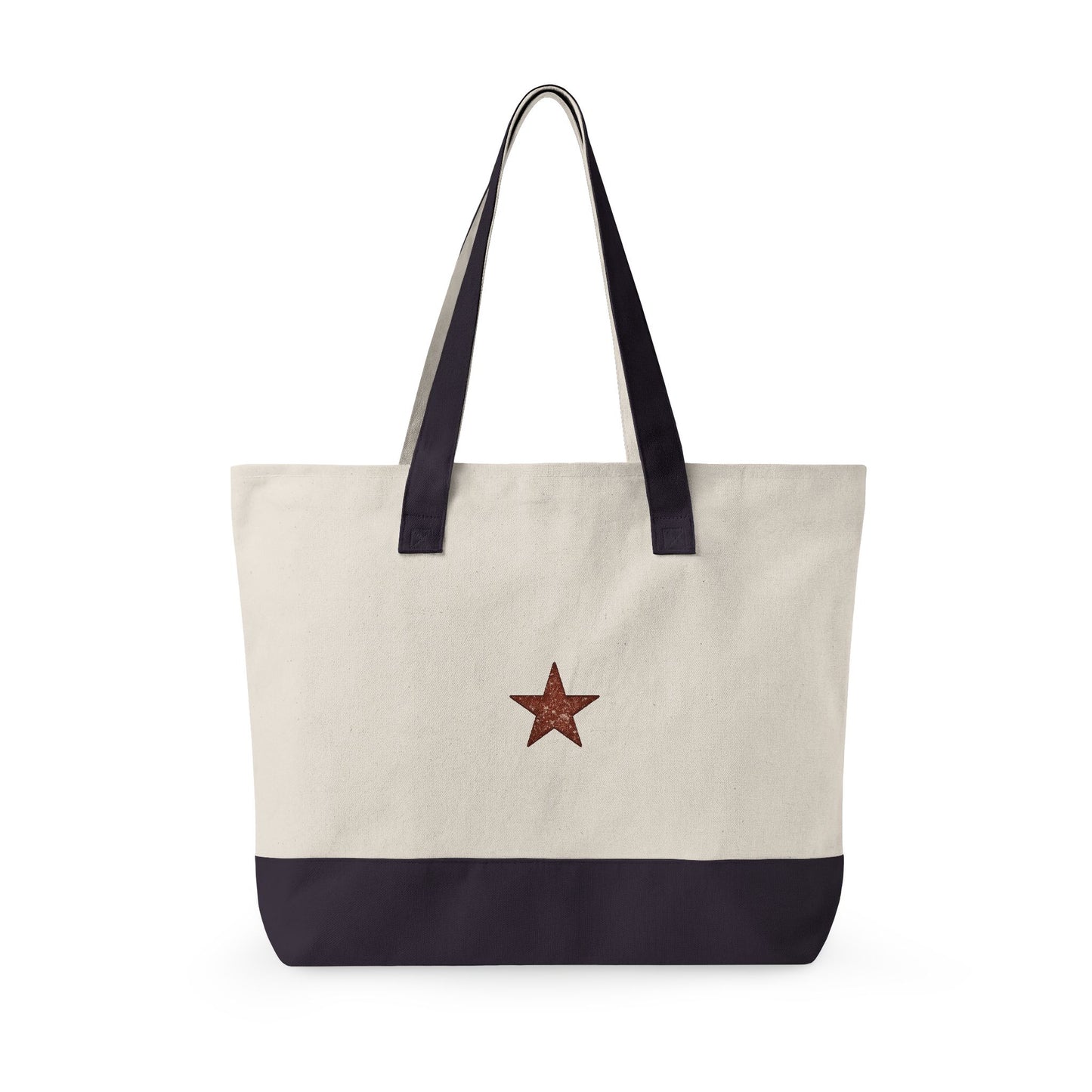 Canvas Tote Bag — "NO RUSH ORDERS" Rustic Star Zippered Tote