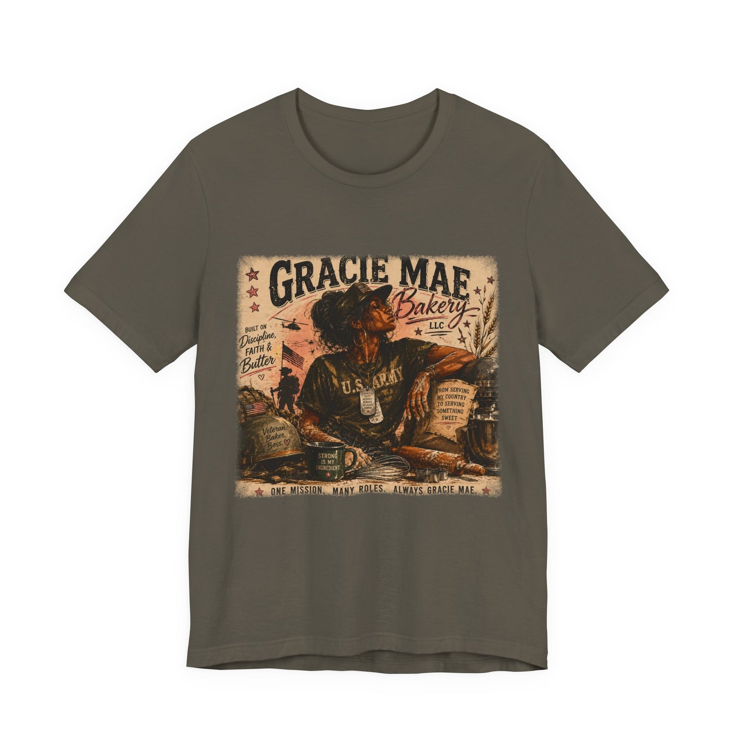 Gracie Mae Bakery Retro Graphic Tee | Stressed Tired Professional Girl
