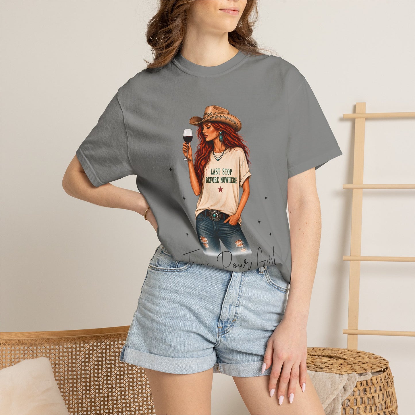 The Redhead | Texas Pour Girl Everyday Girls Tee | Western Wine Shirt Women