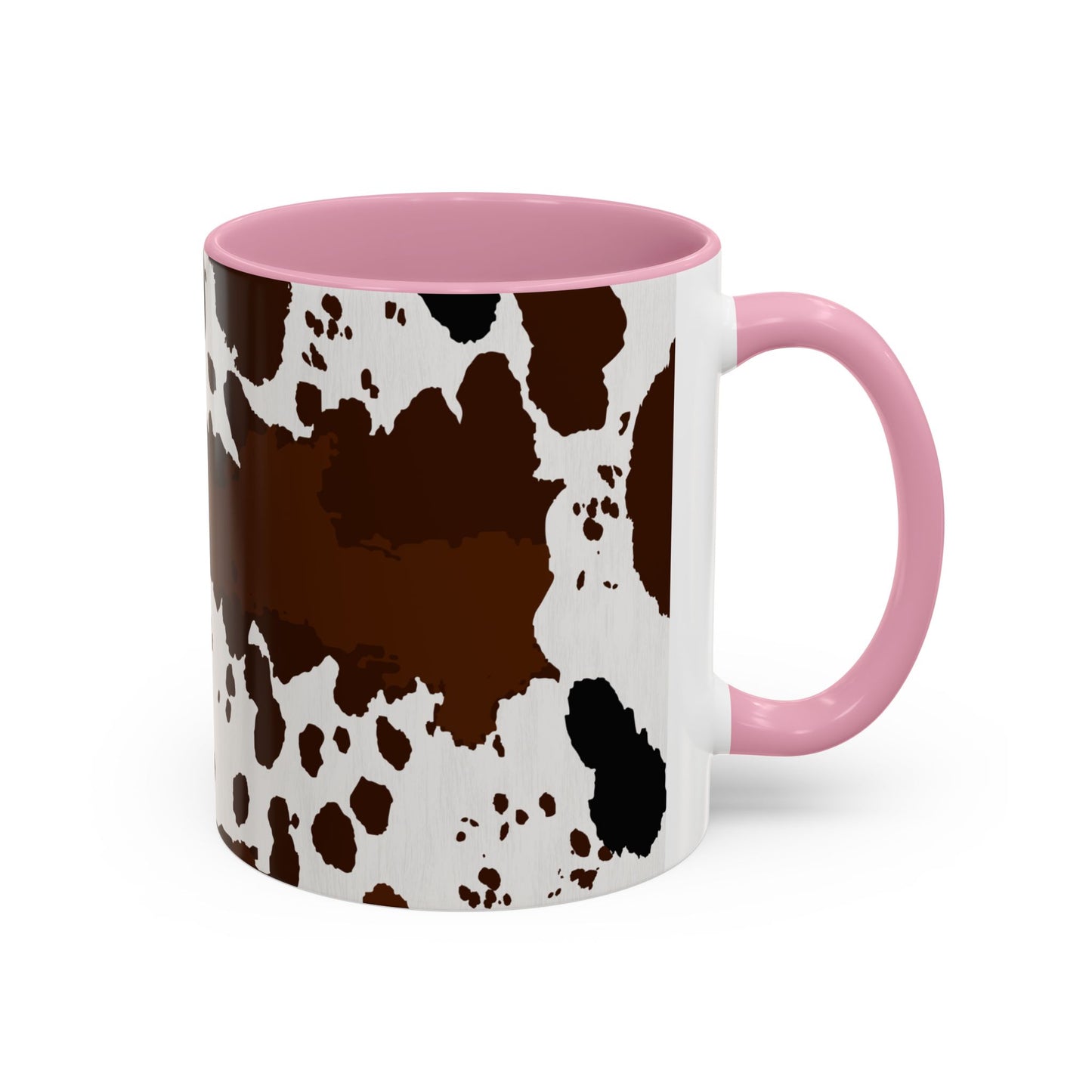 Cow Print Coffee Mug — Brown Cowhide Pattern Ceramic Mug (11oz & 15oz)