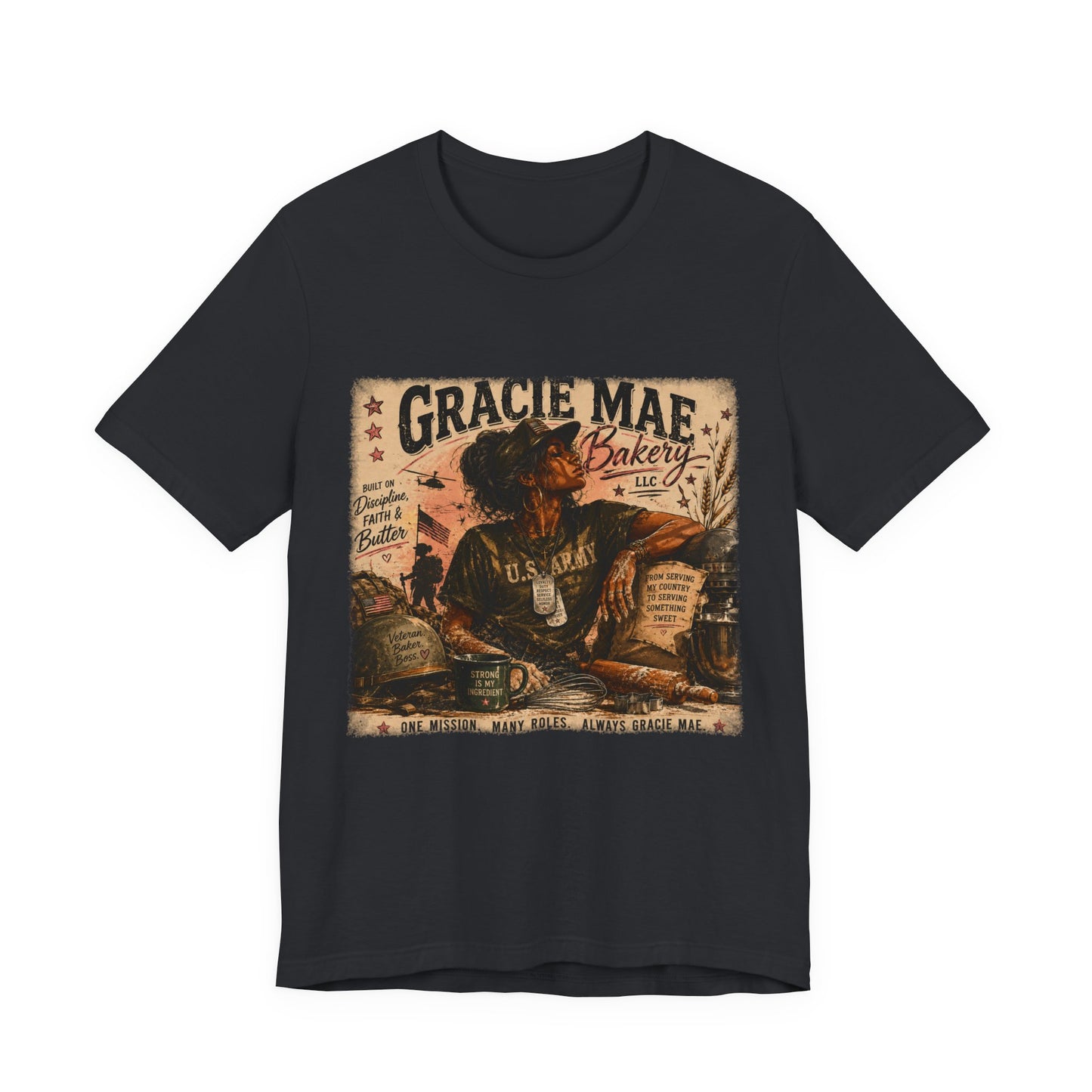 Gracie Mae Bakery Retro Graphic Tee | Stressed Tired Professional Girl