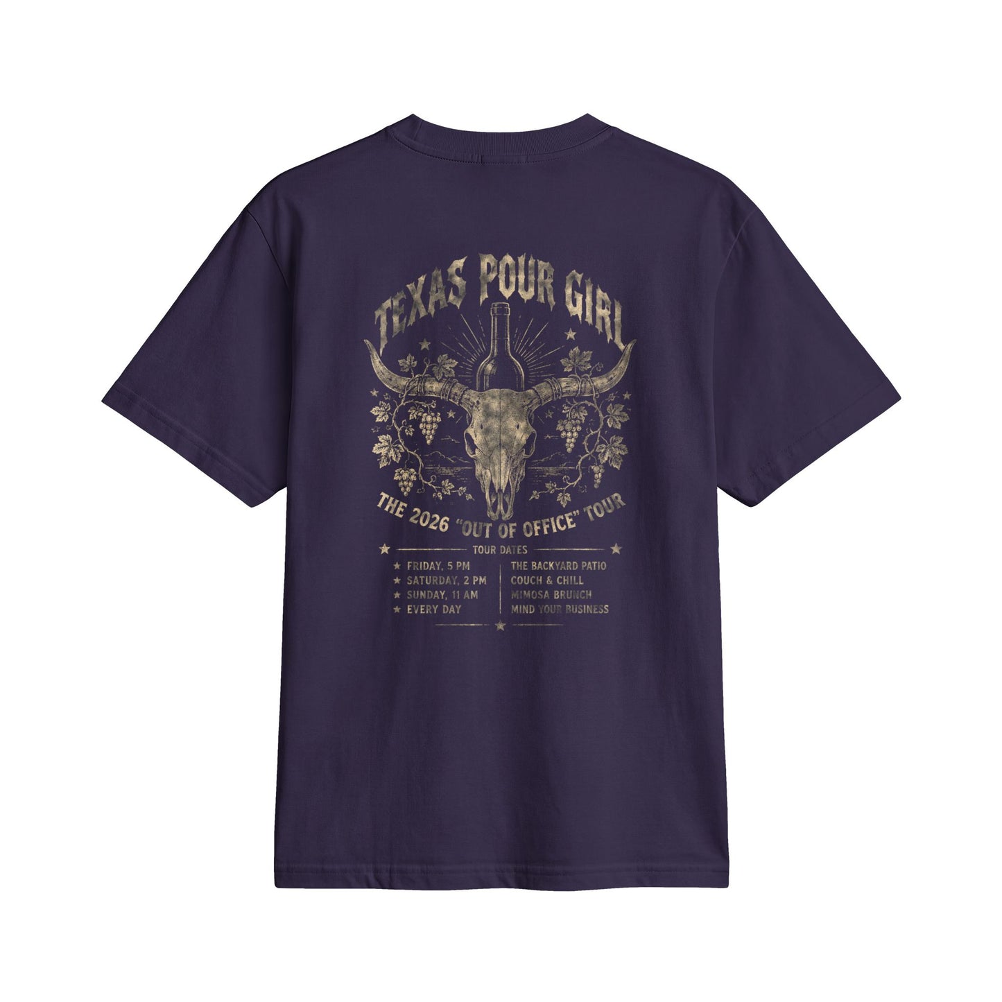 Western Skull Tee — “Texas Pour Girl” Vintage Cowgirl T-Shirt