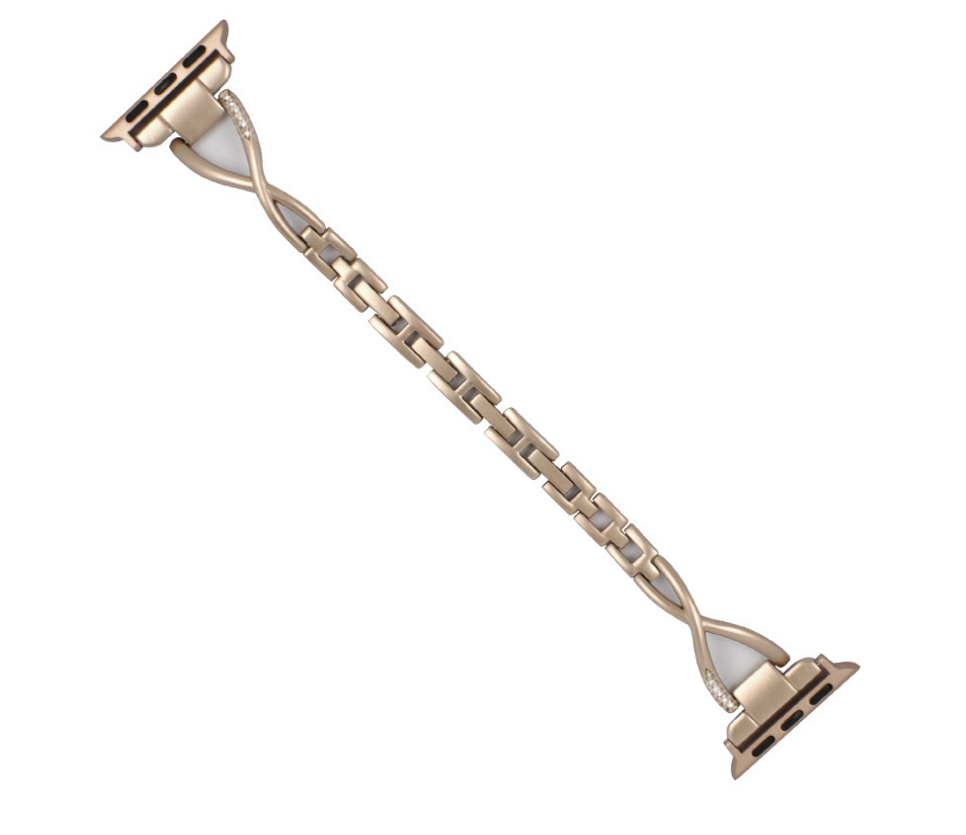 Chic X-link metal Apple Watch band that turns your everyday watch into a statement accessory.