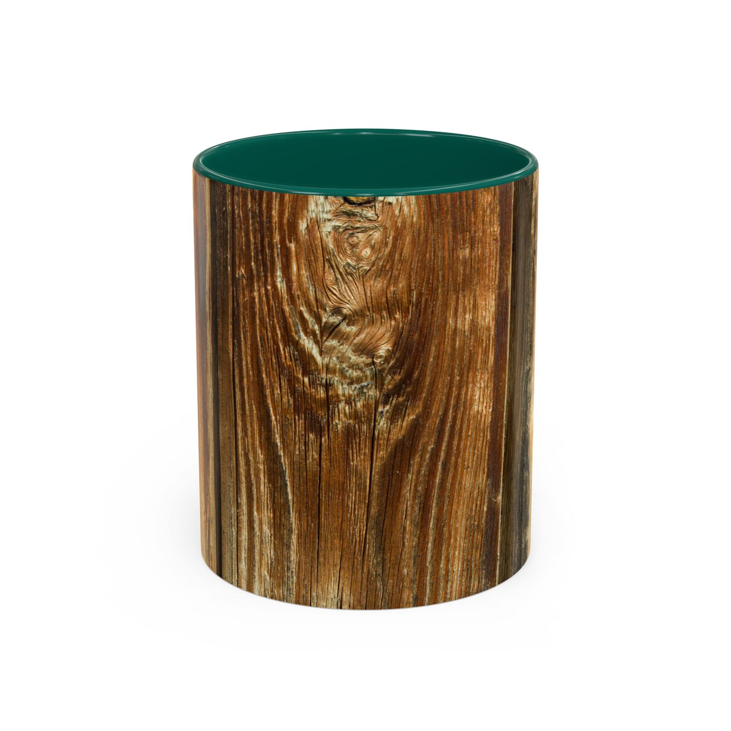 Rustic Wood Grain Coffee Mug — Cozy Cabin 11oz & 15oz (Room for Cream)