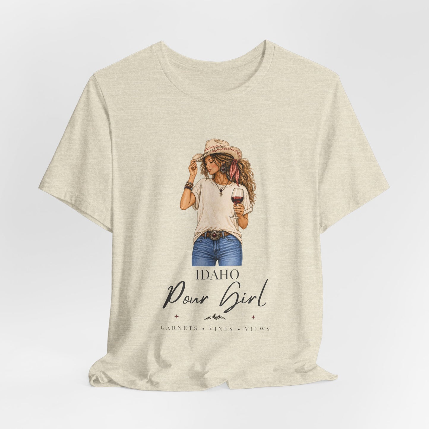Idaho Pour Girl Tee | Wine Lover Cowgirl Graphic T-Shirt