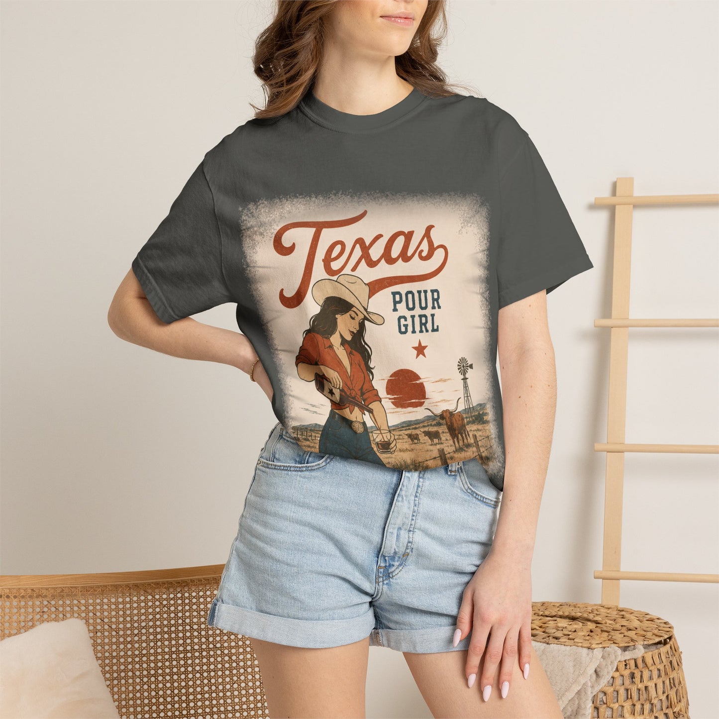 Texas Pour Girl T-Shirt — Retro Cowgirl Graphic Tee
