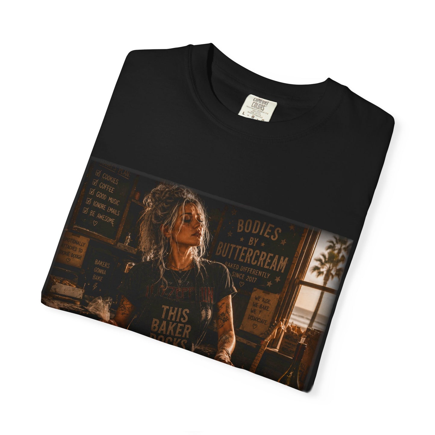 Baker's Kitchen Tee — 'Bodies by Buttercream Retro Baking Graphic T-Shirt